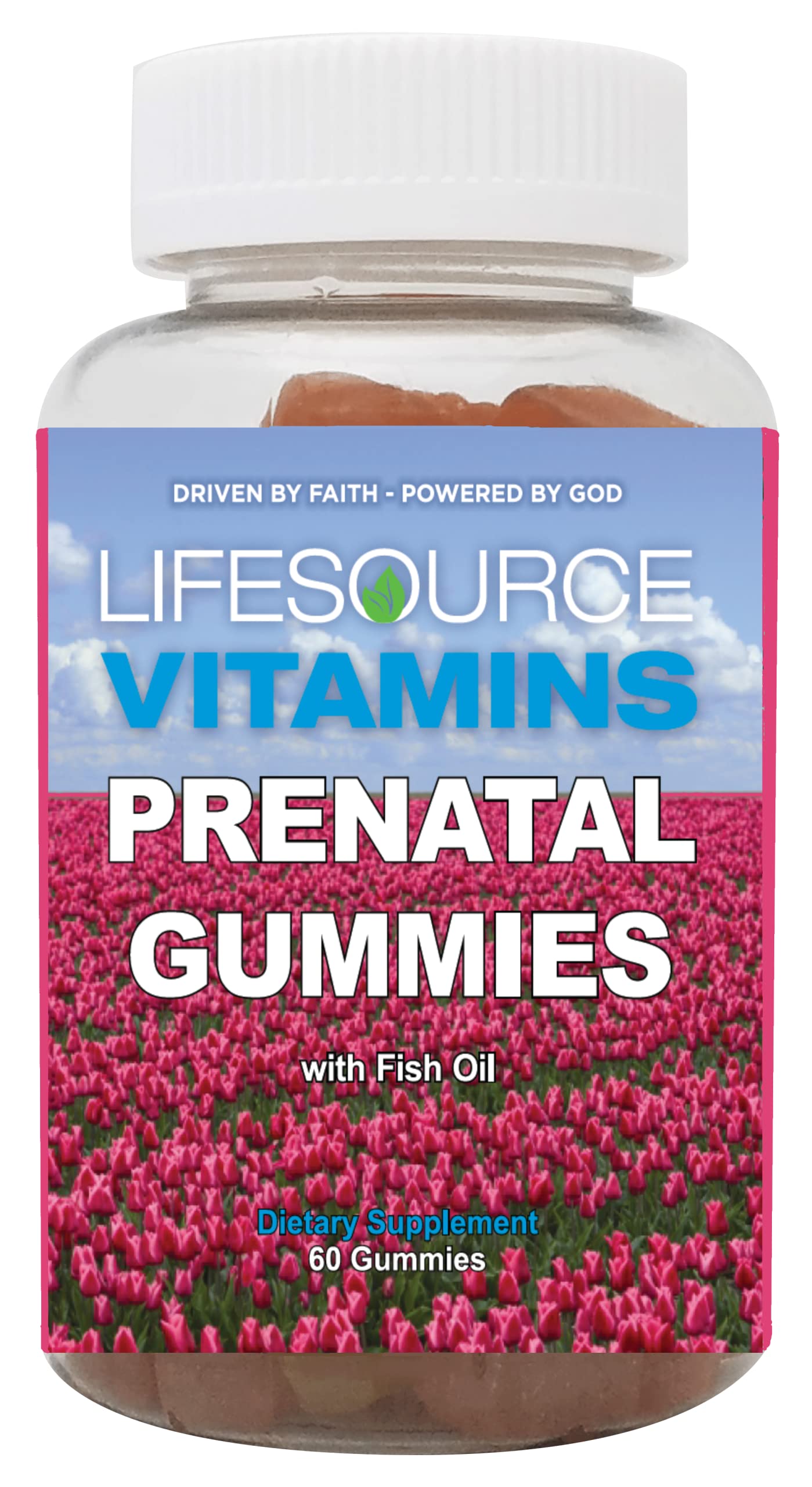 LifeSource Vitamins Prenatal Multi-Vitamins & Minerals with DHA - Omega 3 / Proprietary Formula Gummy 60 Count