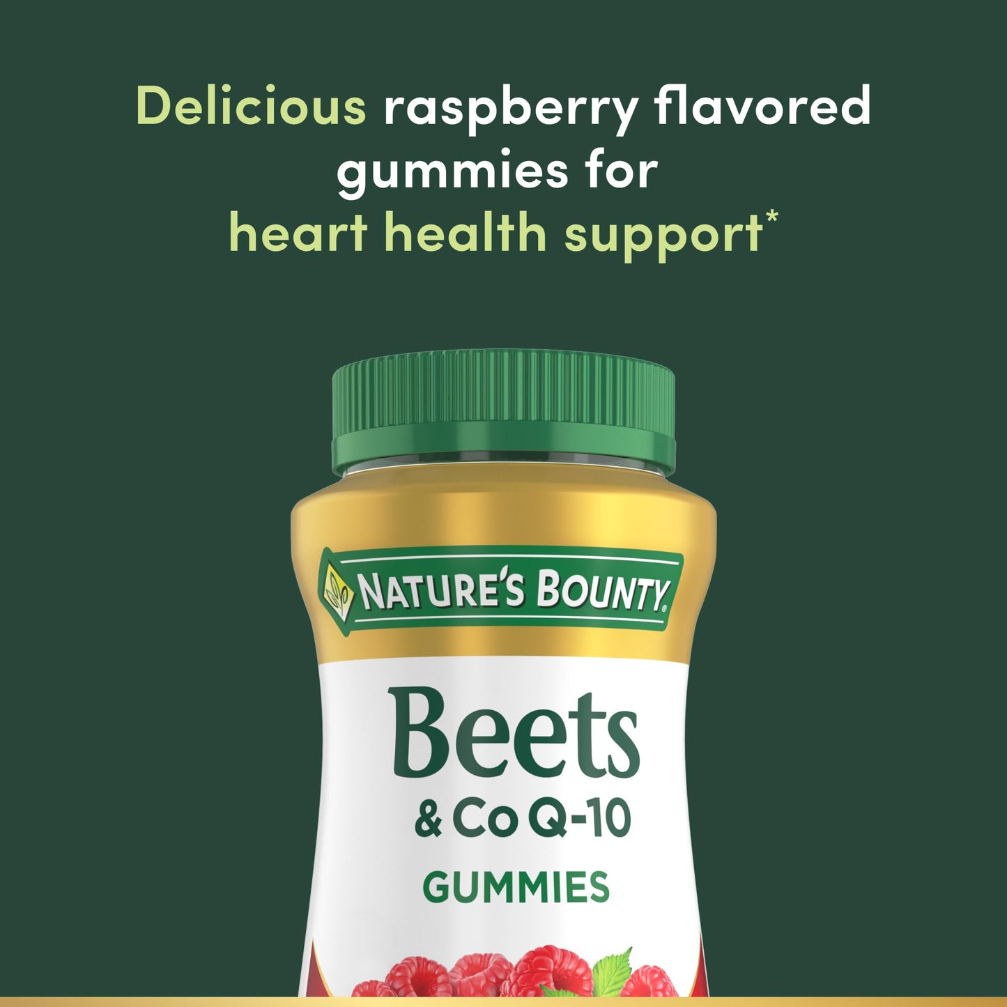 Nature's Bounty Beets & Co Q-10 for Heart Health Raspberry Flavor Gummy 60 Count