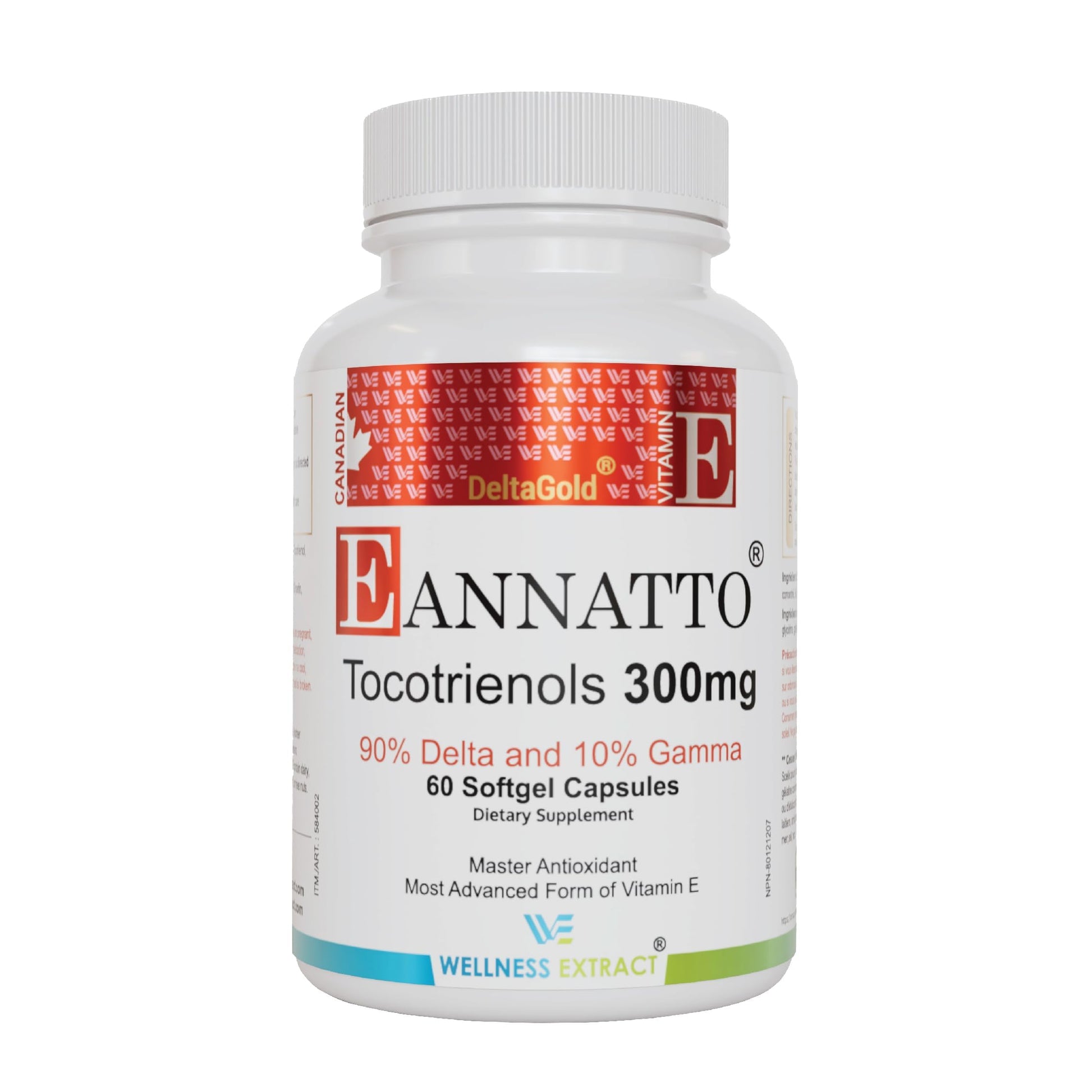 Wellness Extract Eannatto Tocotrienols Vitamin E Softgels 60 Count