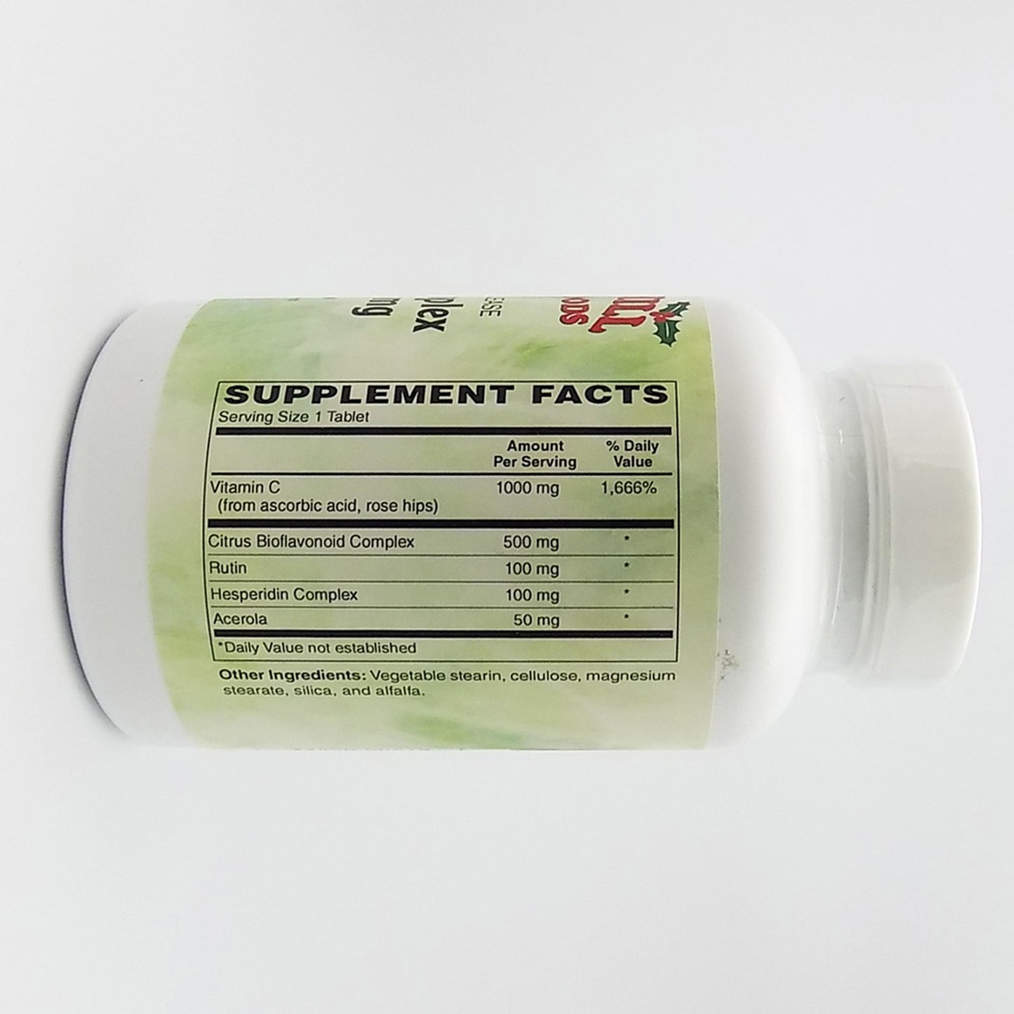 Holly Hill Health Foods Ultra Complex C 1000 mg Vegetarian Tablets, 100 Tablets