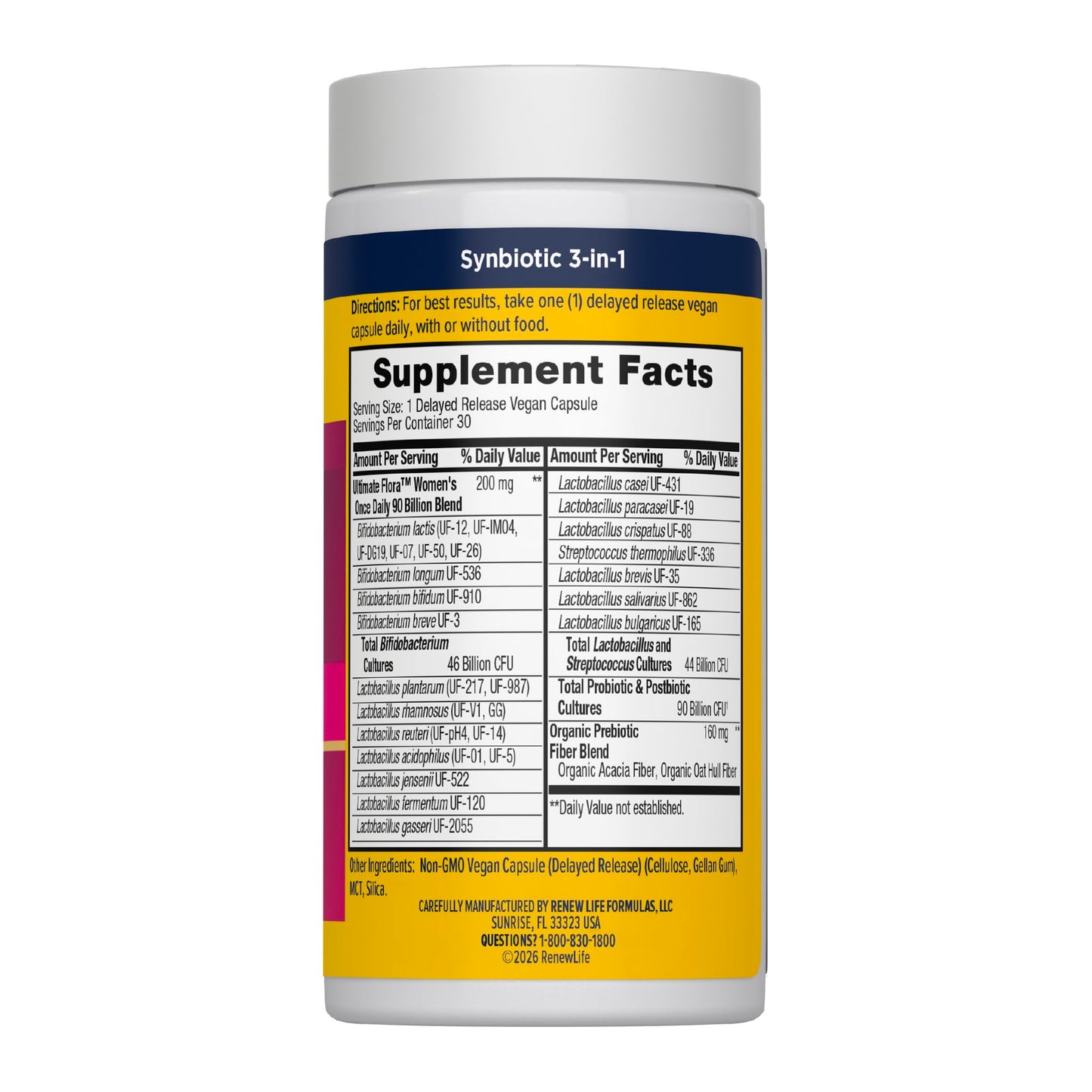 Renew Life Ultimate Flora Women's Probiotics 90 Billion CFU Capsules, 60 Count