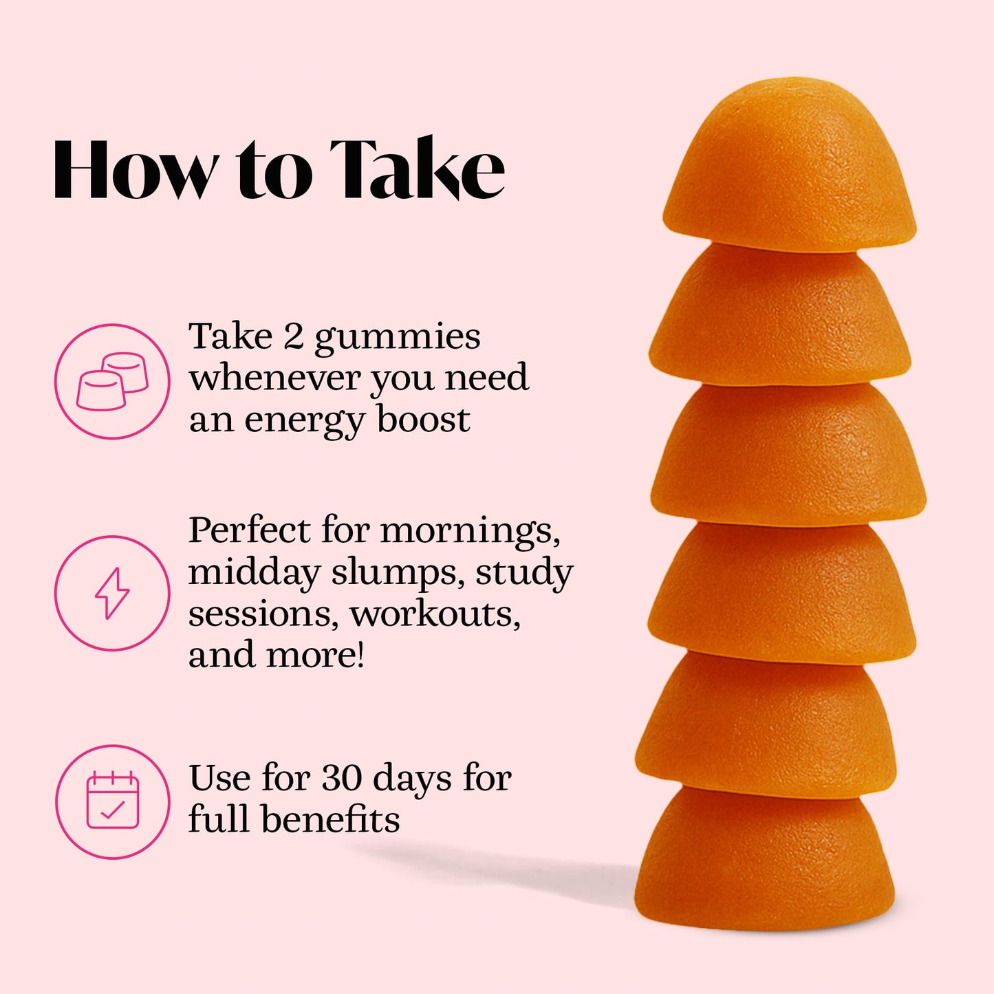 Winged Wellness Rise Up, Energy & Focus Gummies for Women 60 Count