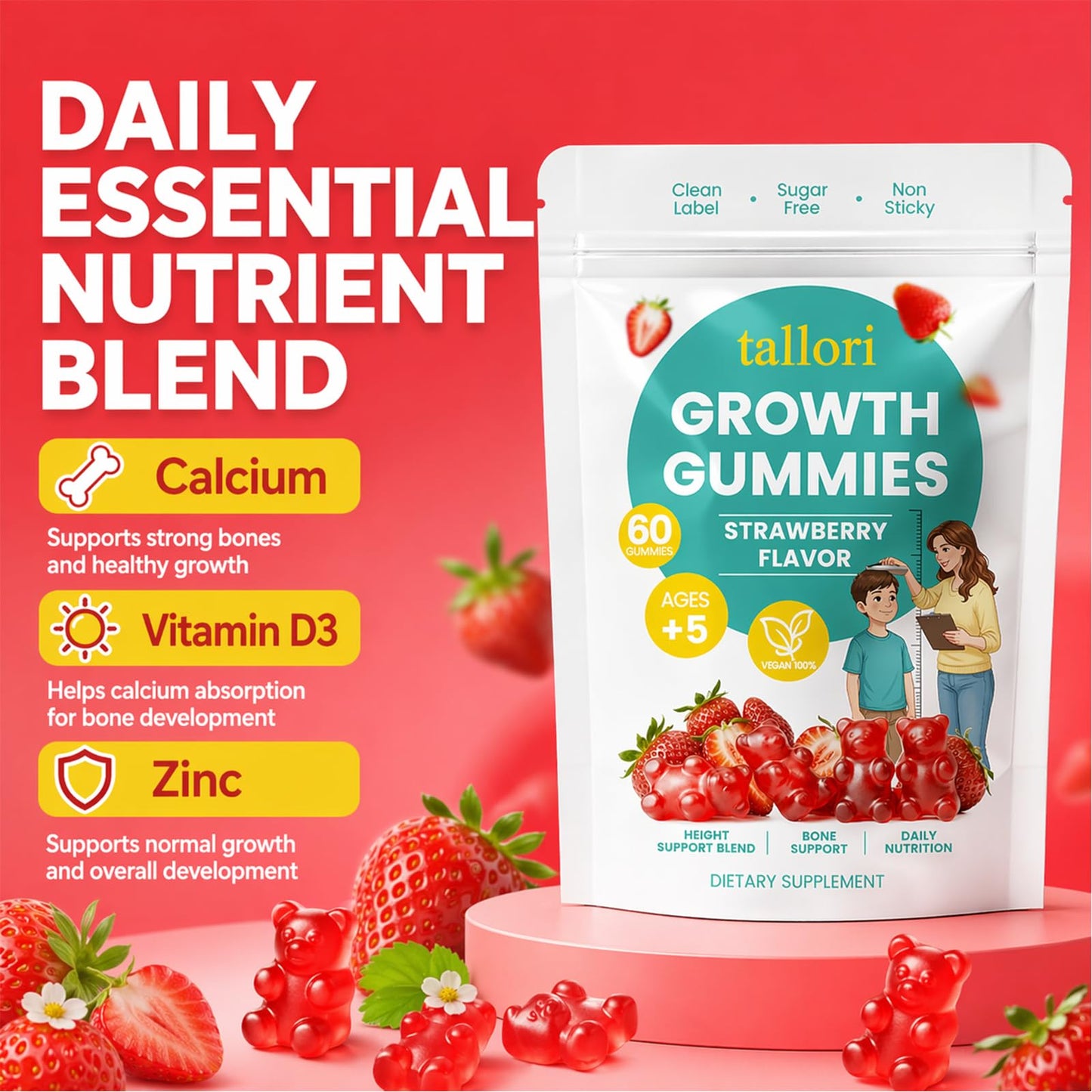 Pwkvsn Tallori Growth Gummies 60 Count