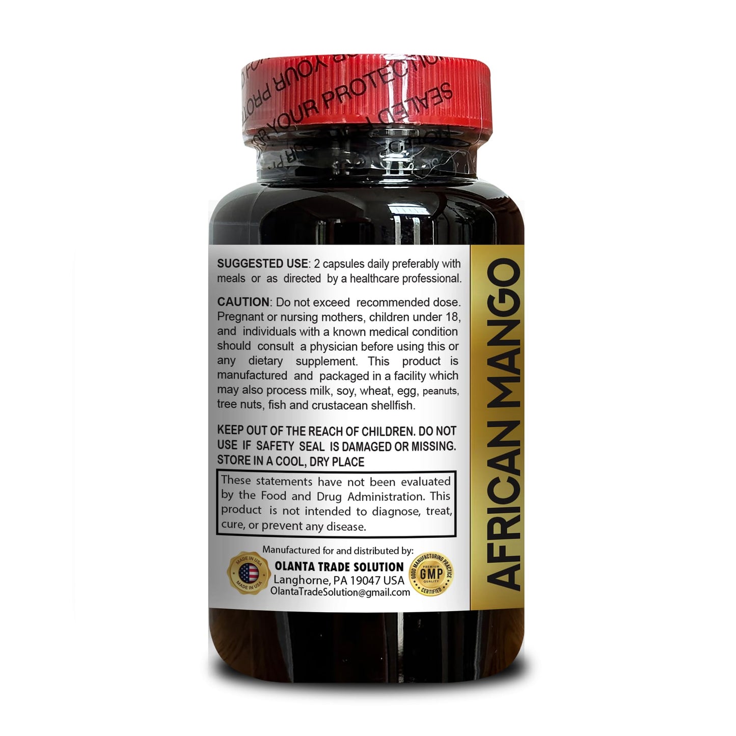 OLANTA TRADE SOLUTION African Mango Extract Supplement Irvingia Gabonensis, 60 Capsules