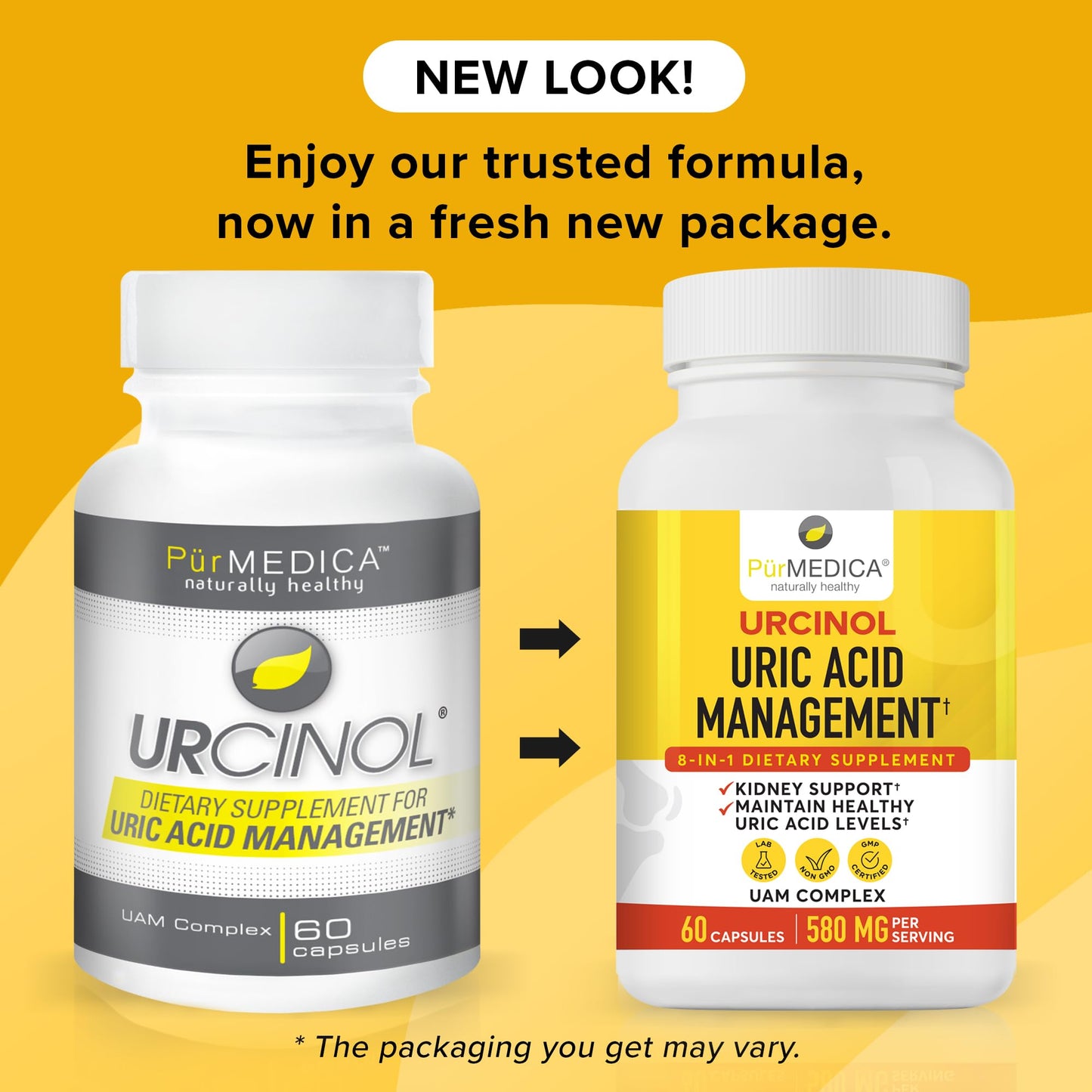 PurMEDICA Urcinol Uric Acid Supplement for Joint Support Capsules 60 Count
