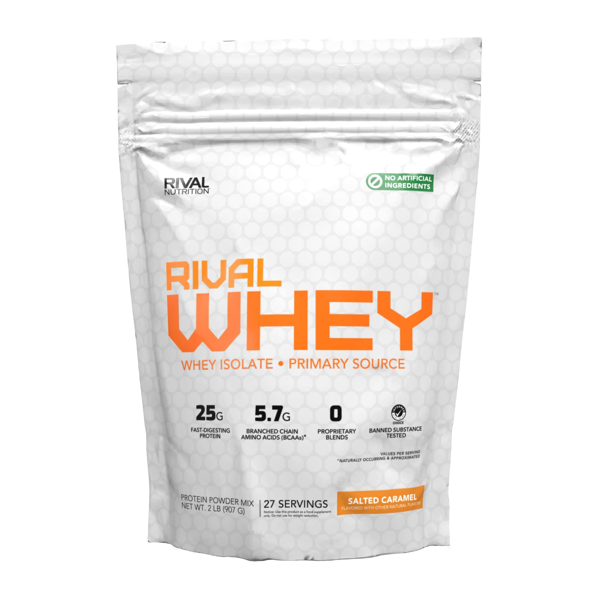 Rival Nutrition Naturally Flavored Whey Salted Caramel Protein Powder, 2 lb, 32 Servings