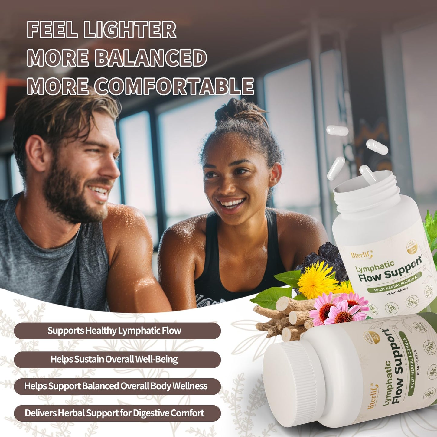 Bterlif Lymphatic Flow Support Supplements Capsules 120