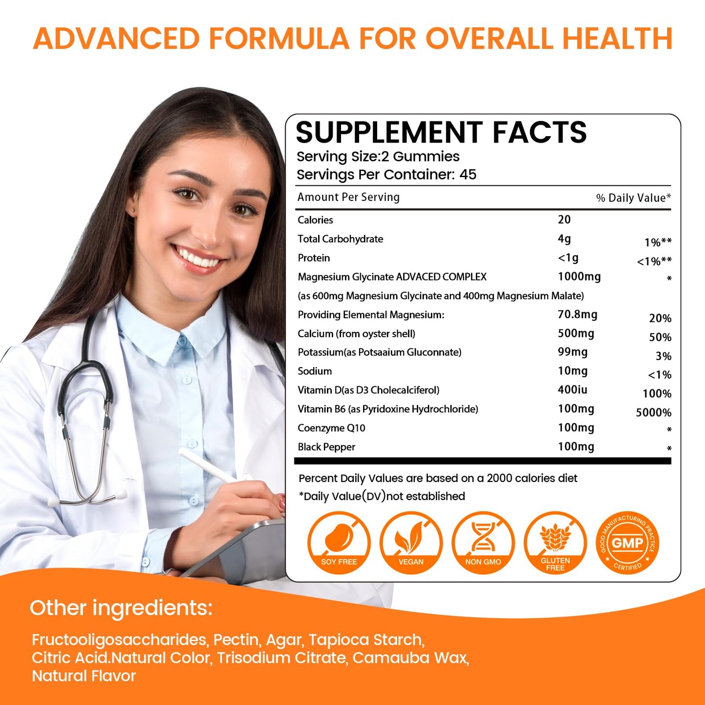 MaxMedix Magnesium Glycinate Gummies 1000mg, 90 Count