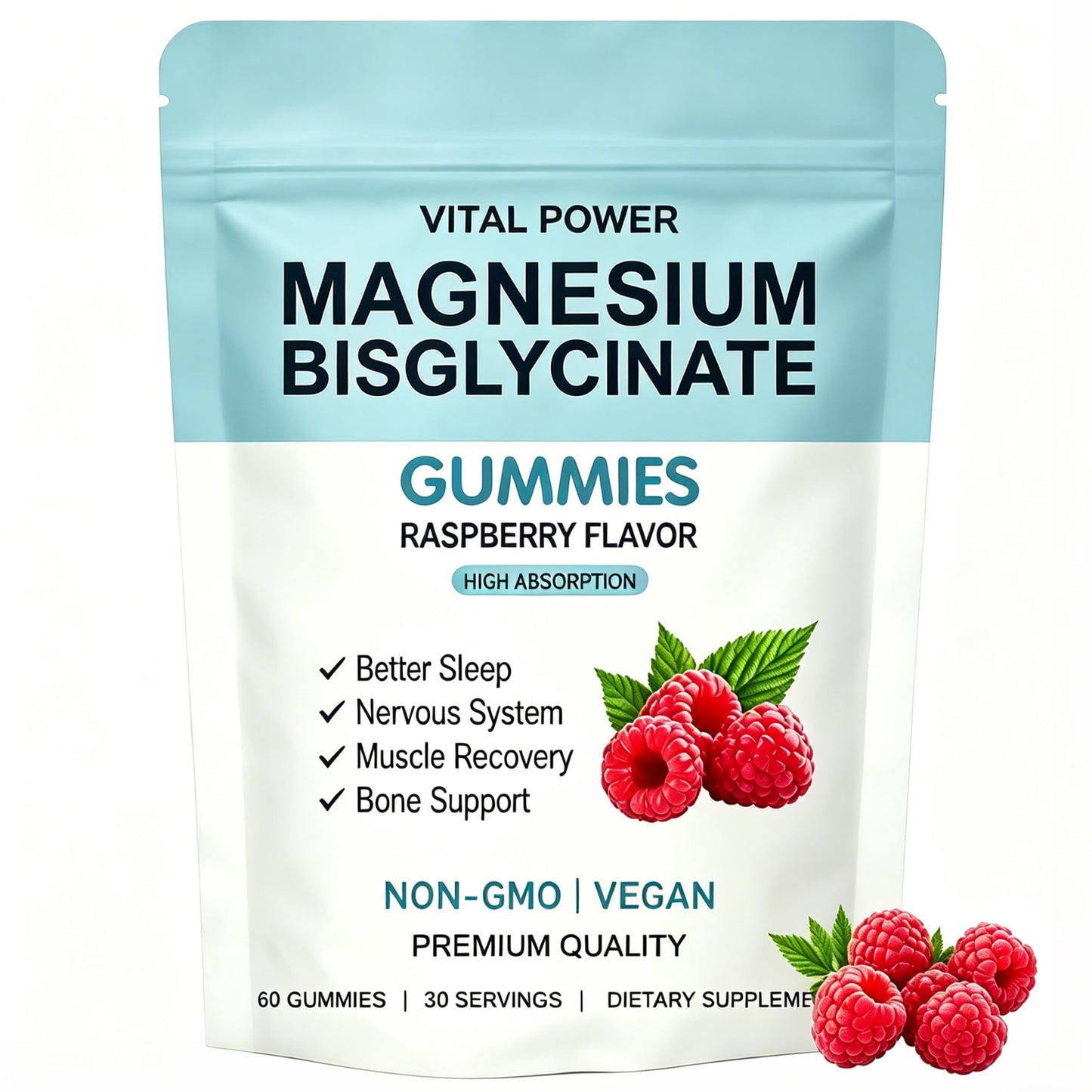 WXZQQ Magnesium Bisglycinate Gummies, 60 Count