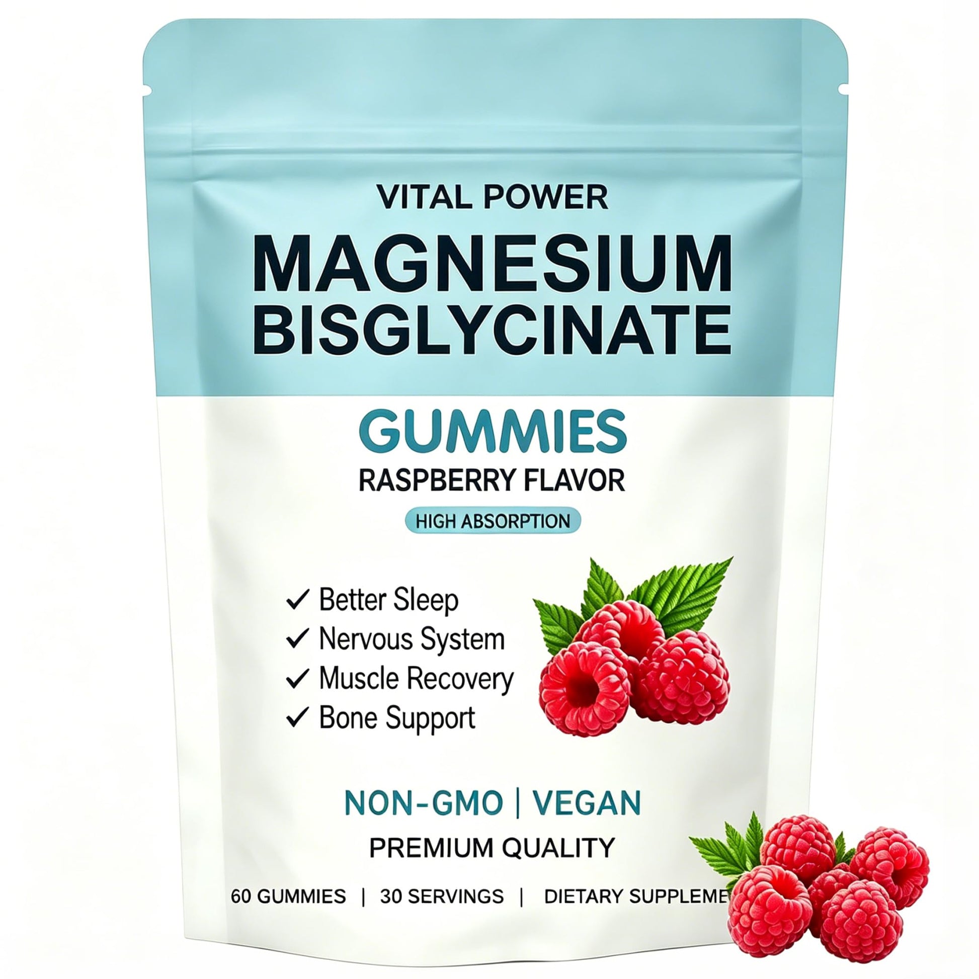 WXZQQ Magnesium Bisglycinate Gummies, 60 Count