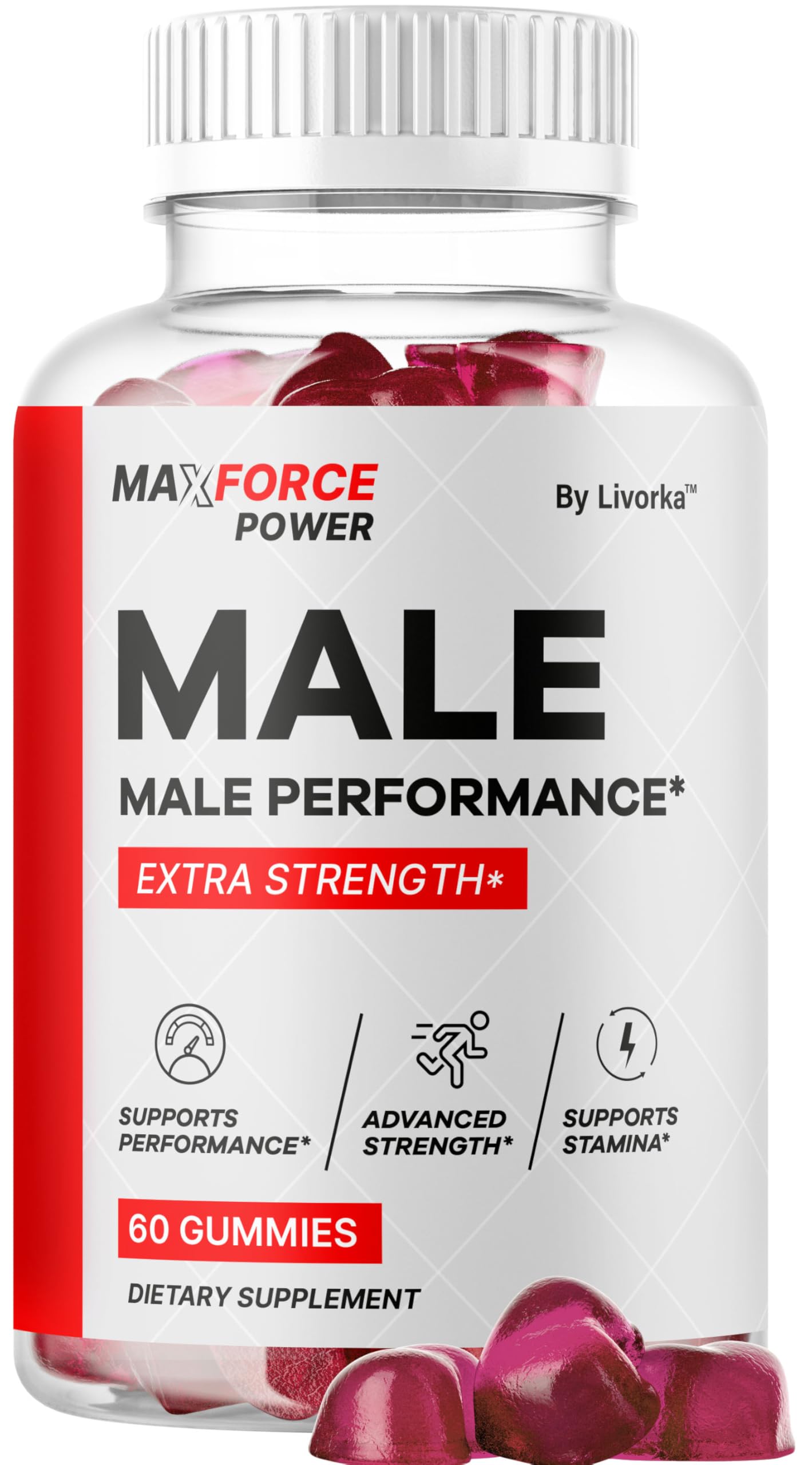 LIVORKA Max Force Power Gummies Gummy, 60 Count