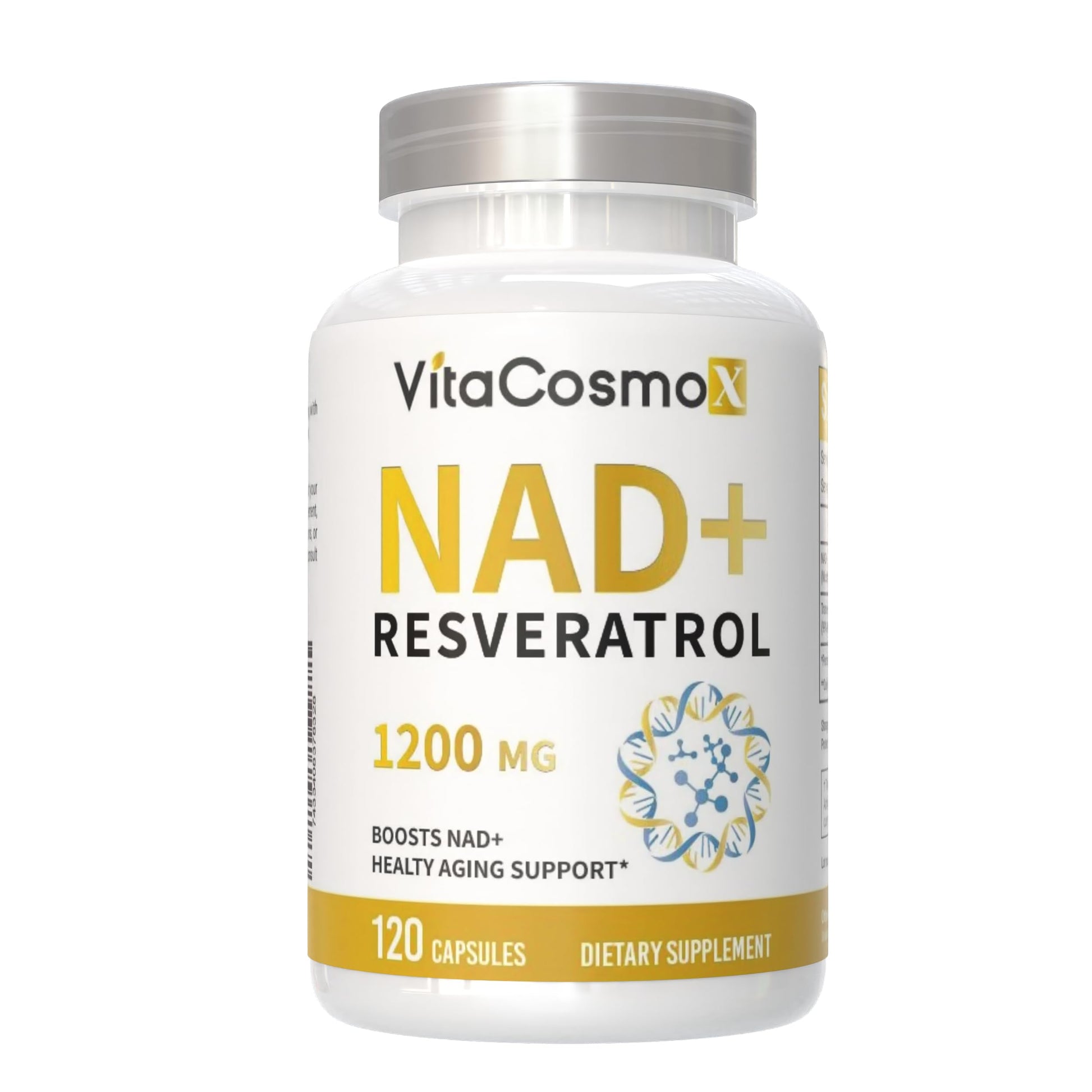 VitaCosmoX NAD+ Supplement 1,200mg per Serving Capsules, 120 Count