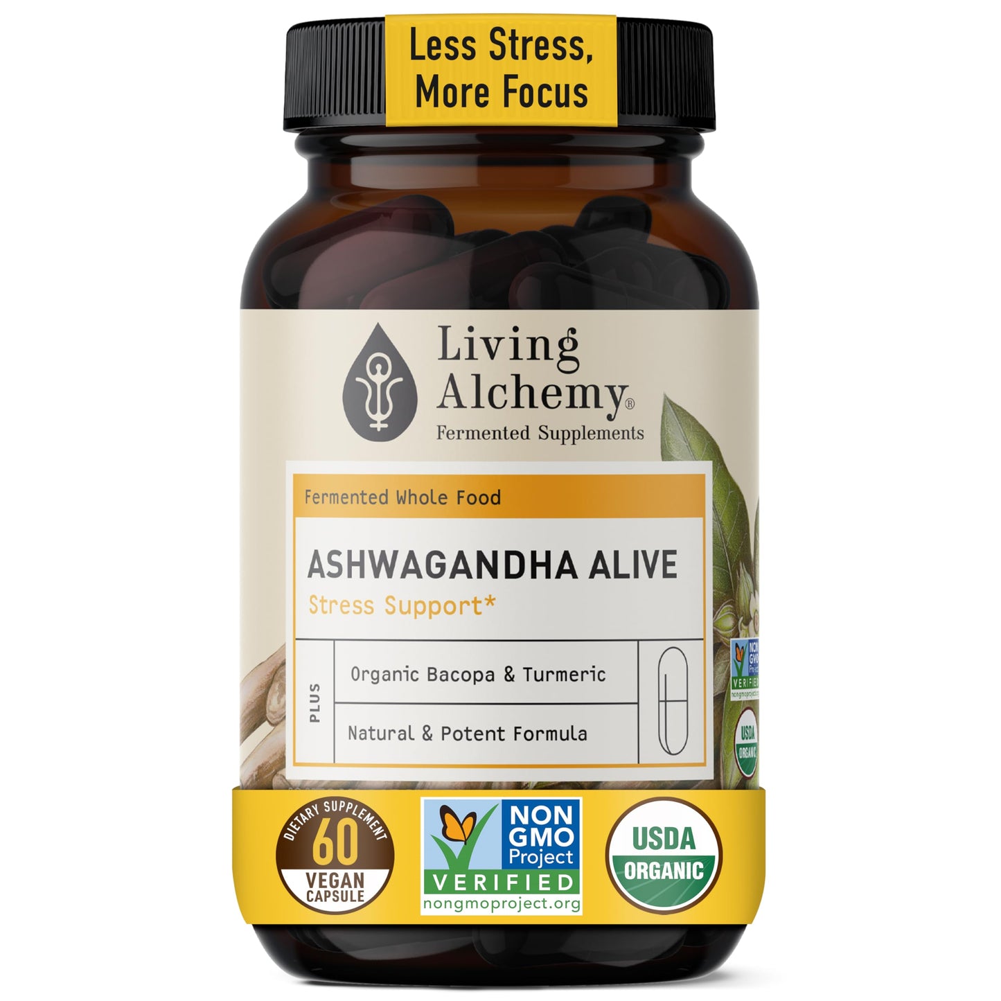 Living Alchemy Ashwagandha Supplement 60 Capsules