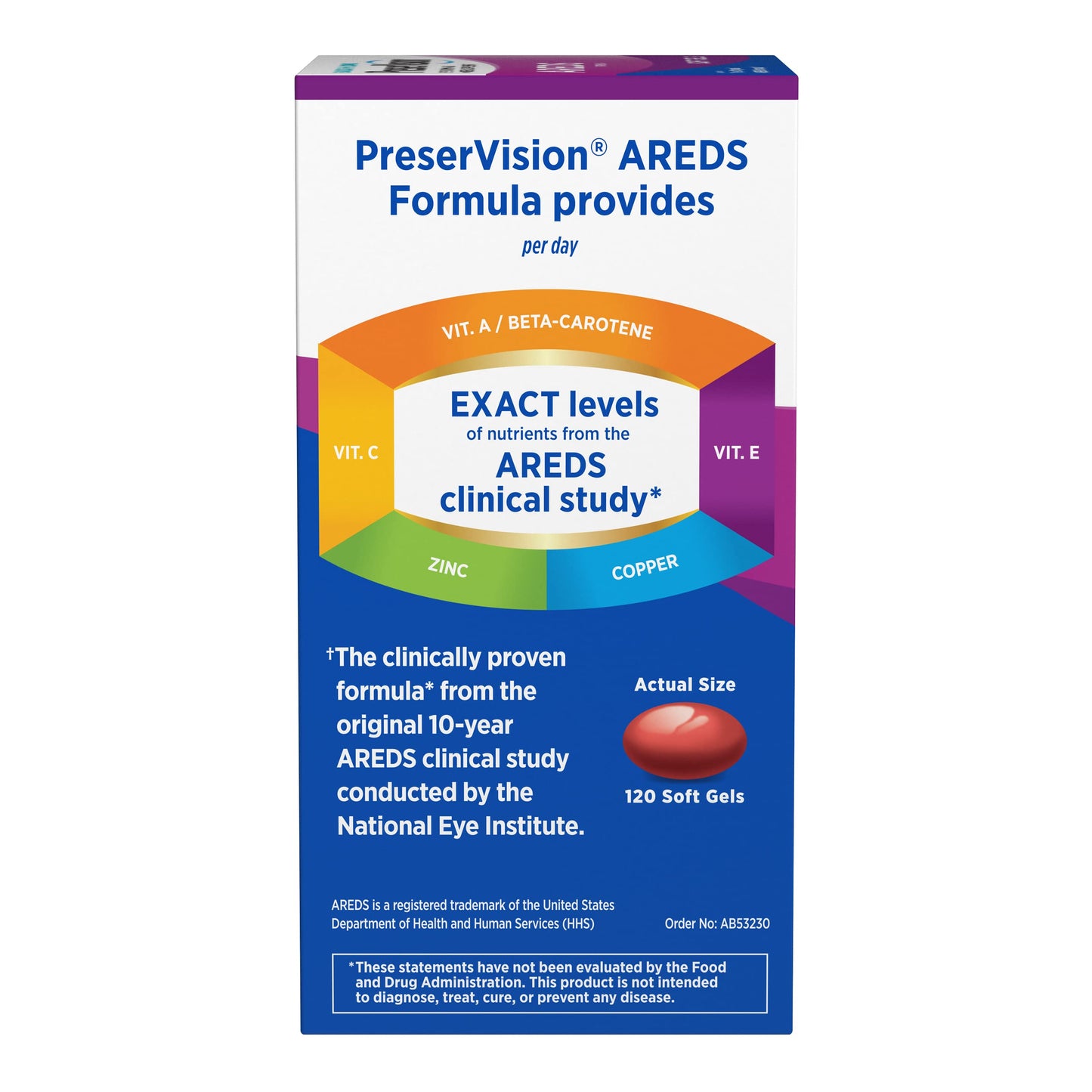 Bausch + Lomb PreserVision AREDS Eye Vitamin & Mineral Supplement Softgel 180 Count