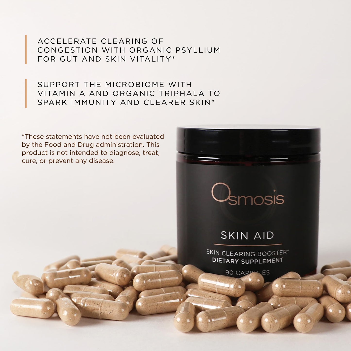 OSMOSIS Skin Aid Microbiome & Vitamin A, Blemish Prone Skin Capsules, 90 Count