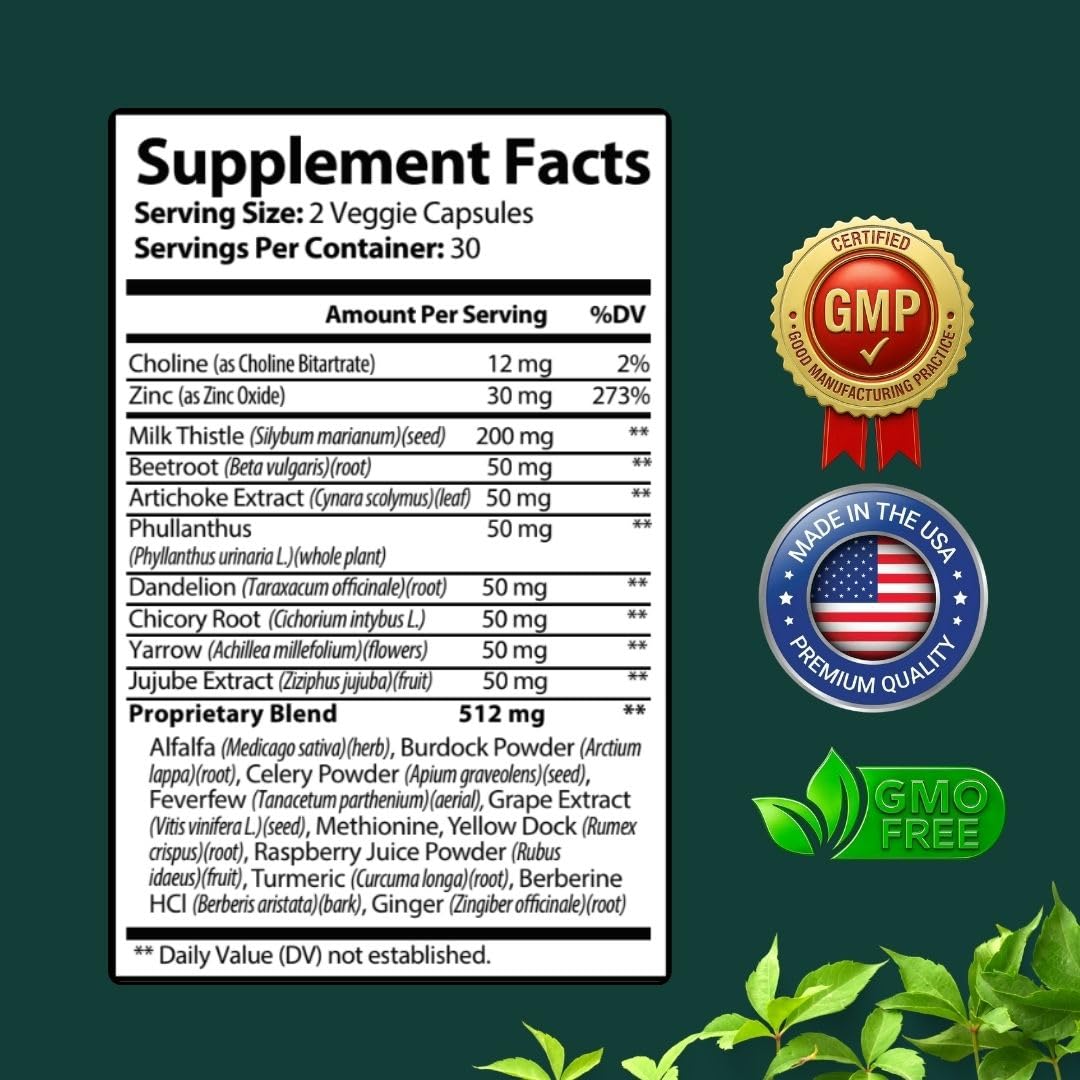 PureFight4U Liver Health Herbal Liver Support Supplement Capsule, 60 Capsules