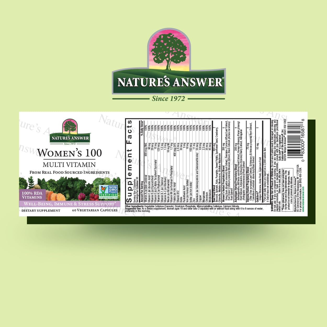 Nature's Answer Women's 100 Multivitamin, 60 Capsules