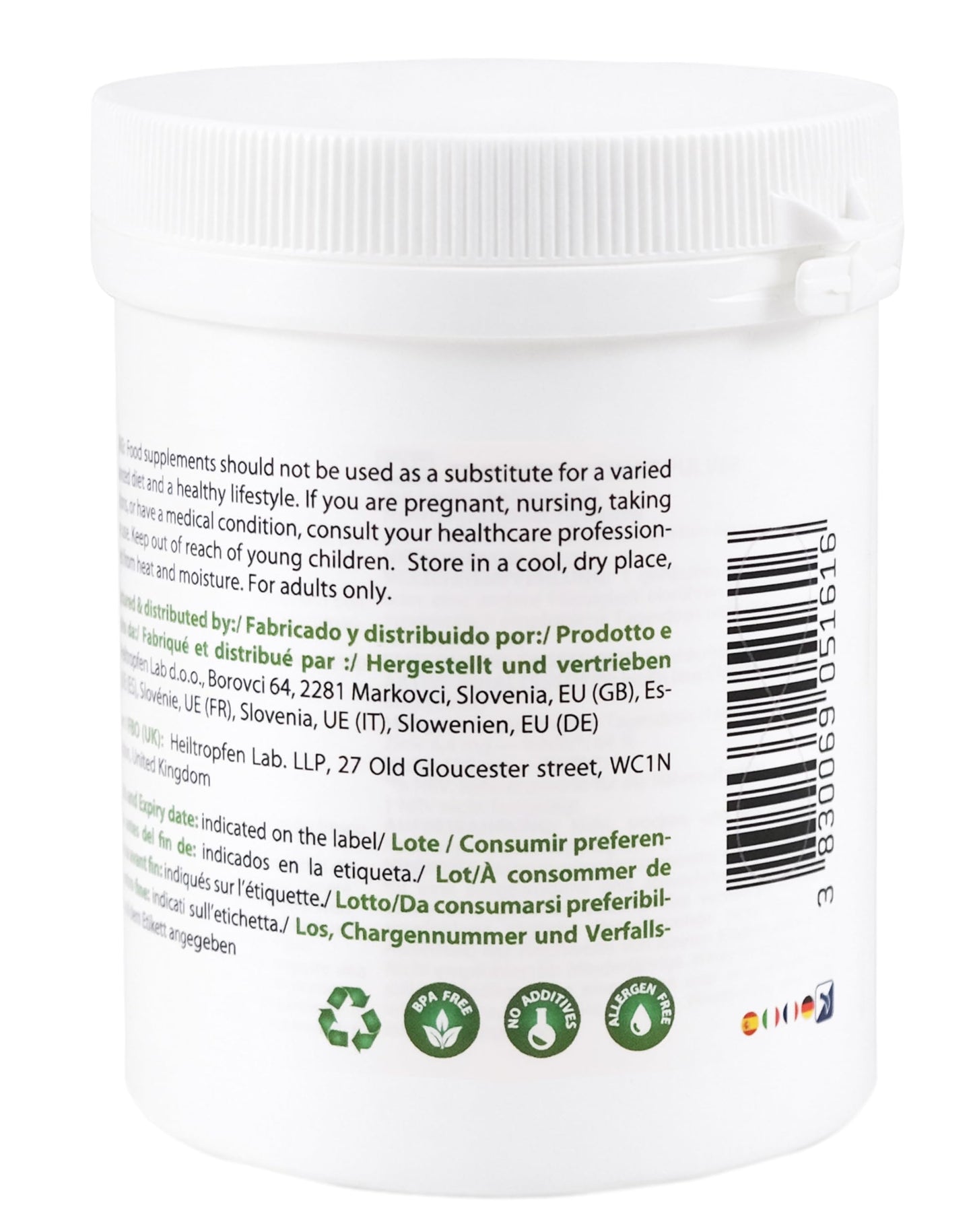 Heiltropfen Zinc Bisglycinate Powder with Inulin 8.8 oz