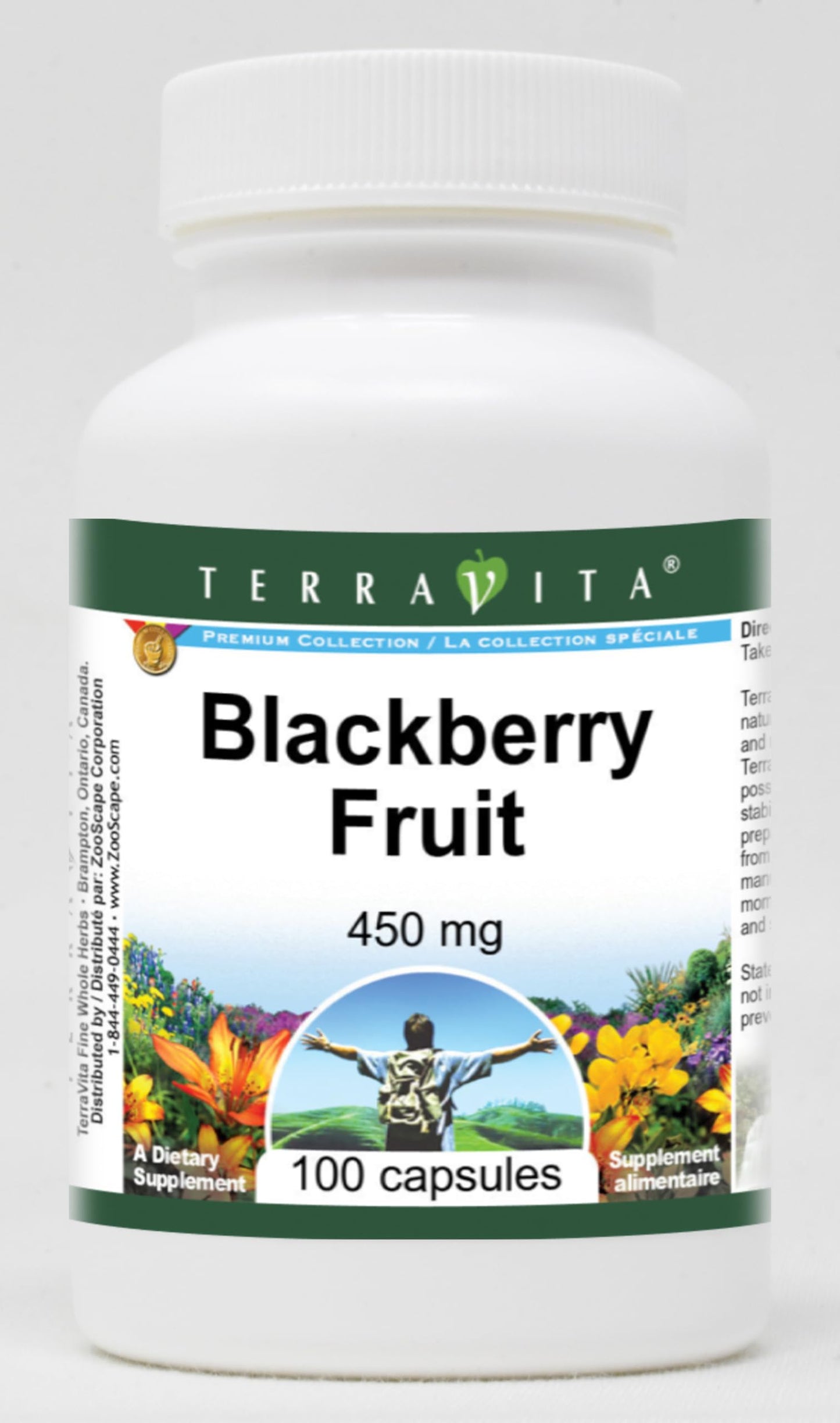Terravita BlackBerry Fruit 450 mg Capsules, 100 Count