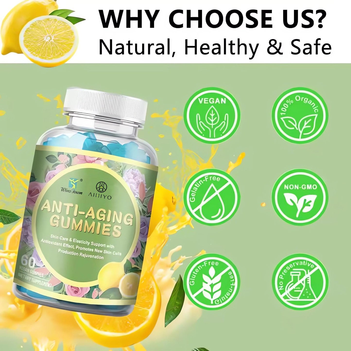 AIHIYO Anti-Aging Gummies Gummy, 60 Count