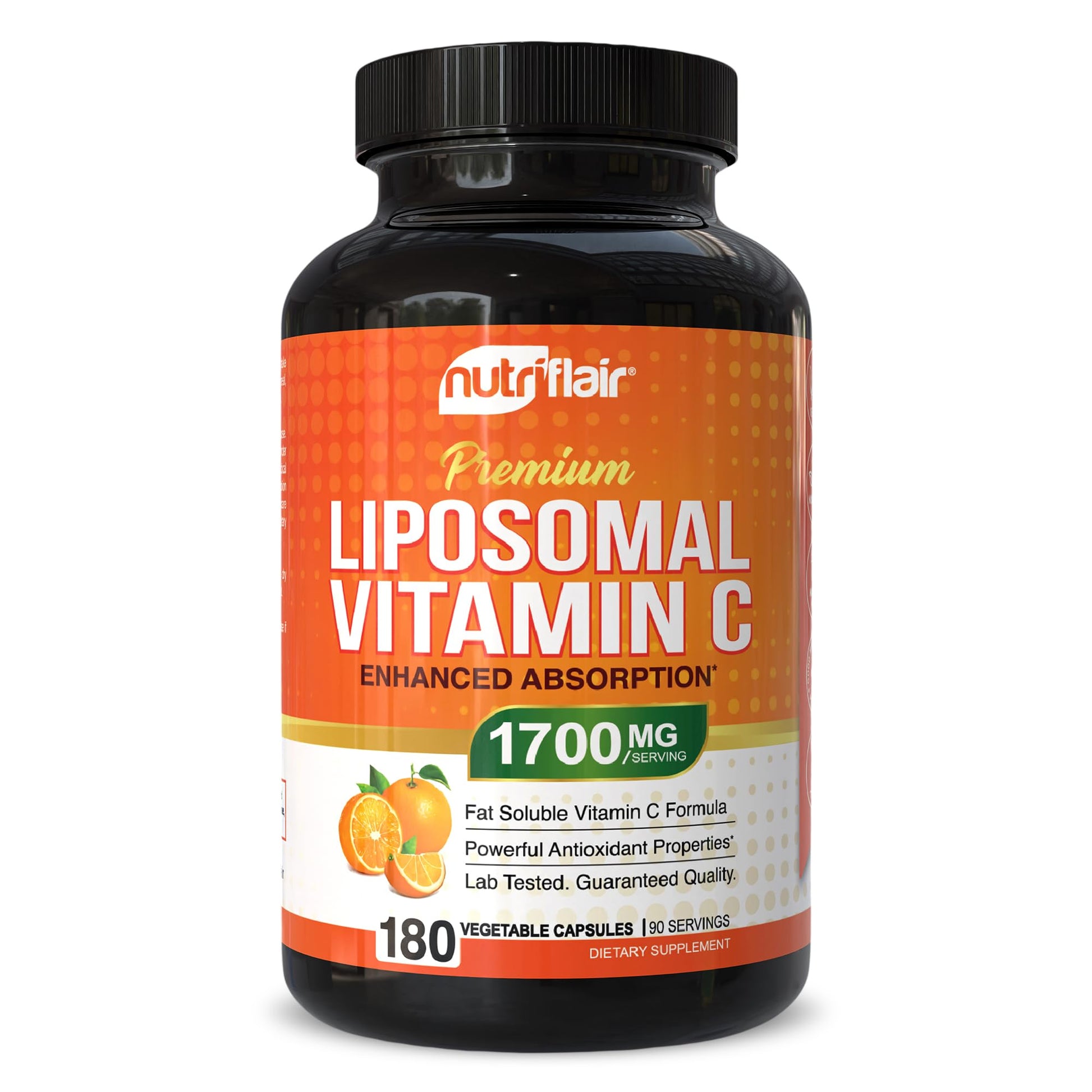 NutriFlair Liposomal Vitamin C 1700mg Capsules, 180 Count