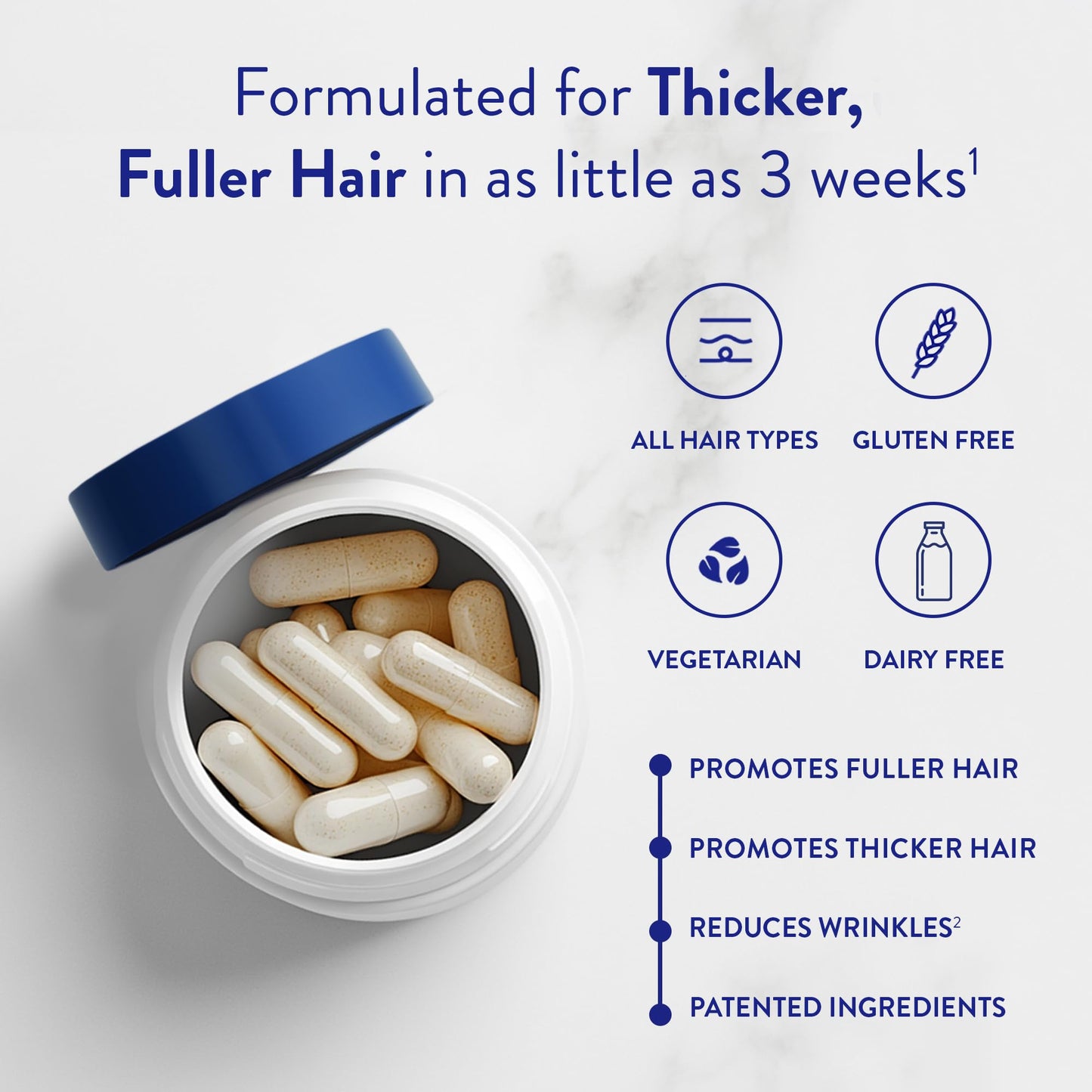 Routine Wellness Hair Growth Supplement with Biotin Capsules, 120 Capsules