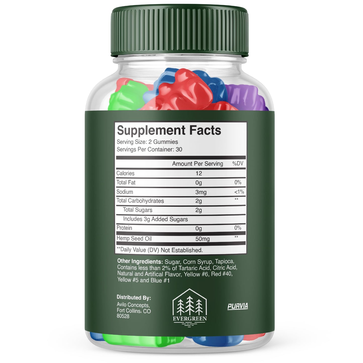 Purvia Evergreen Gummies with Extra Strength Formula, Gummies, 60 Count