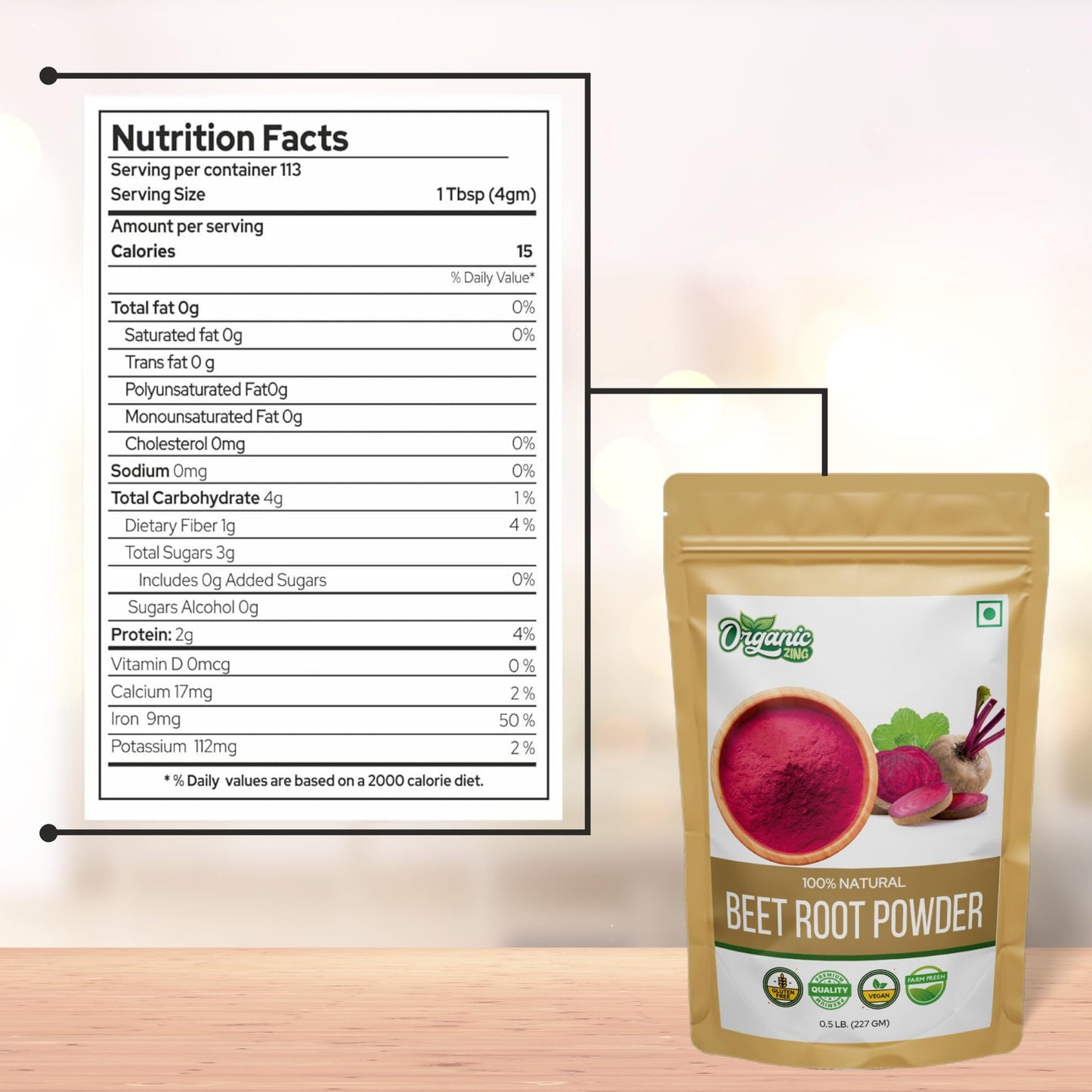 ORGANIC ZING Beetroot Powder 16.01 Ounce