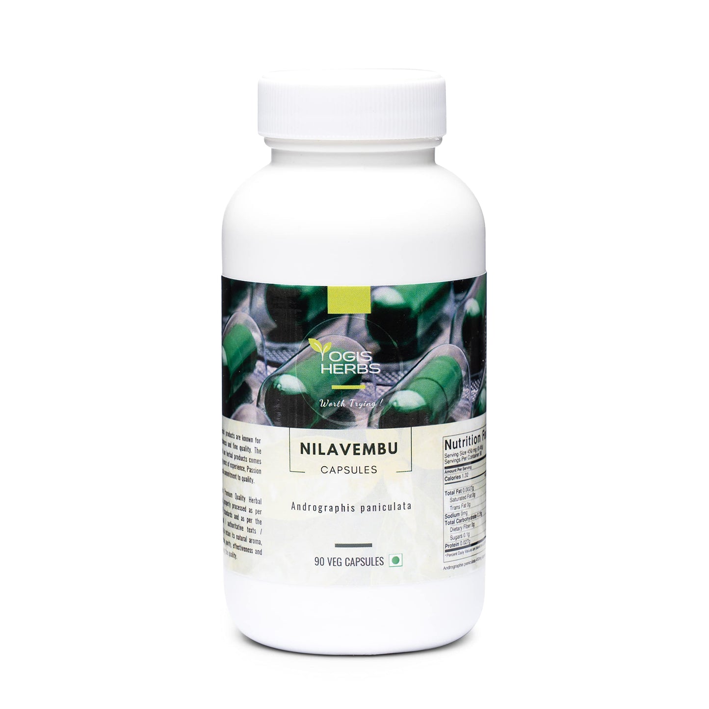 YOGIS HERBS Nilavembu Capsules (Andrographis Paniculata) 90 Veg Capsules