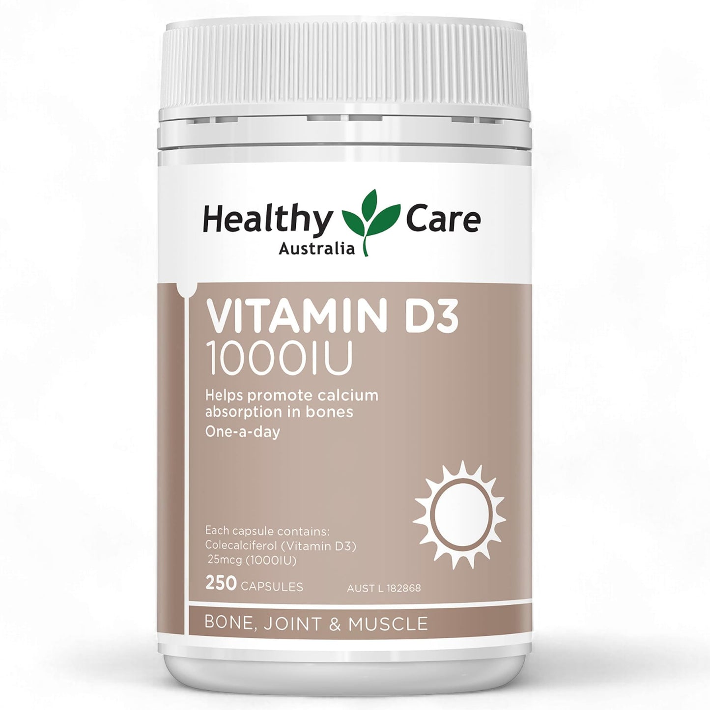 Healthy Care Vitamin D3 1000IU Softgel Capsules 250
