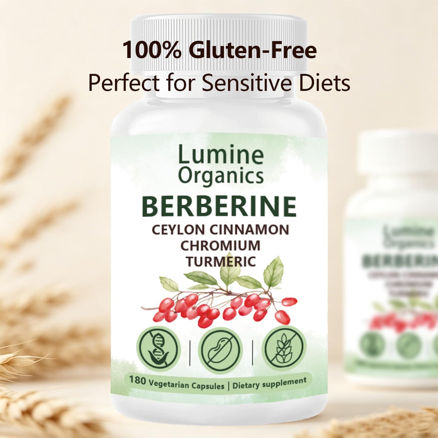 Lumine Organics Berberine 4 in 1 Complex Capsule, 180 Capsules