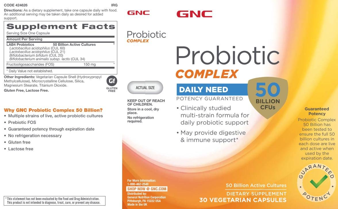 GNC Probiotic Complex with 50 Billion CFUs 60 Capsules