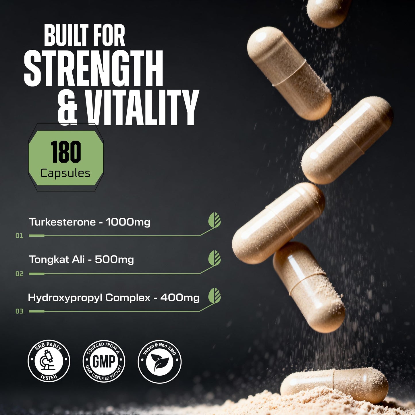 Earth Elixir Turkesterone & Tongkat Ali for Men & Women Capsule 180 Count