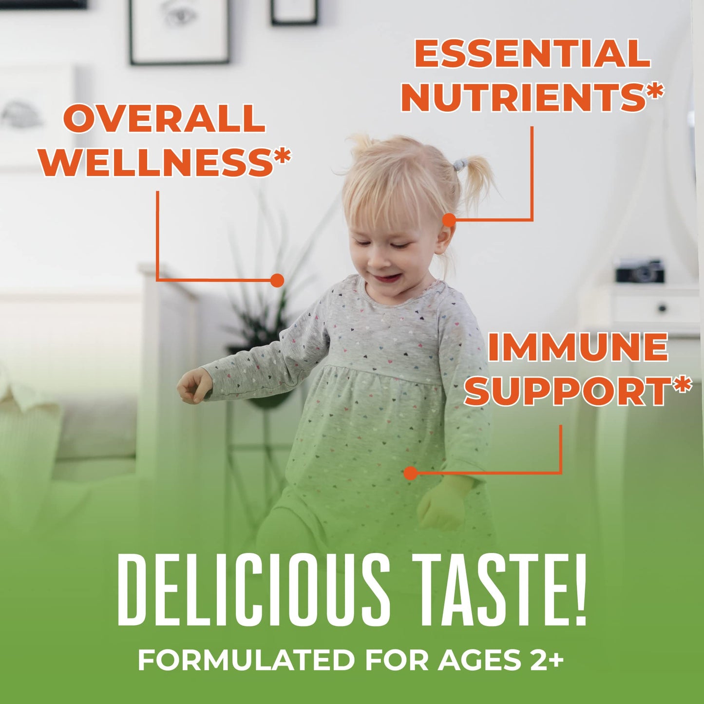 MARYRUTH'S Sugar Free Vitamin Gummies for Kids Age 2 Gummy 60 Count