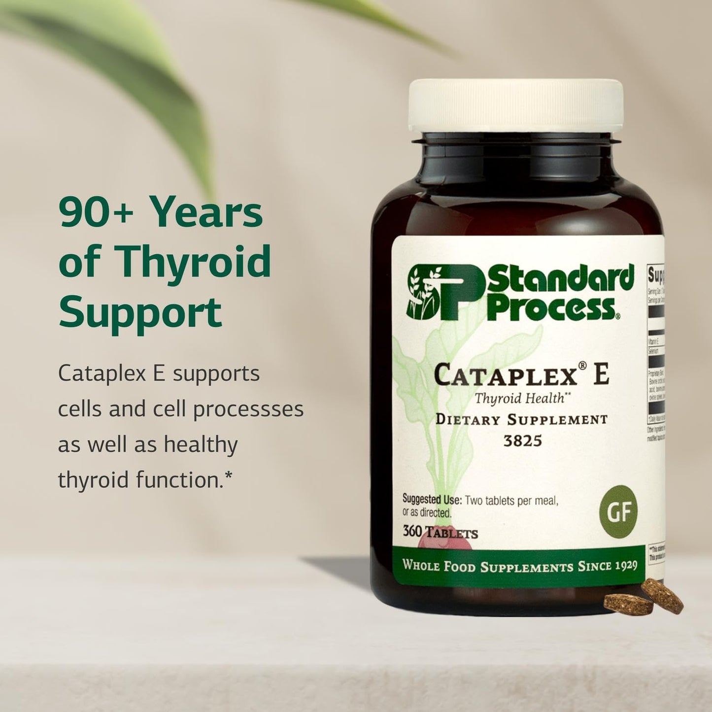 Standard Process Inc. Cataplex E Thyroid Health Dietary Supplement 360 Tablets