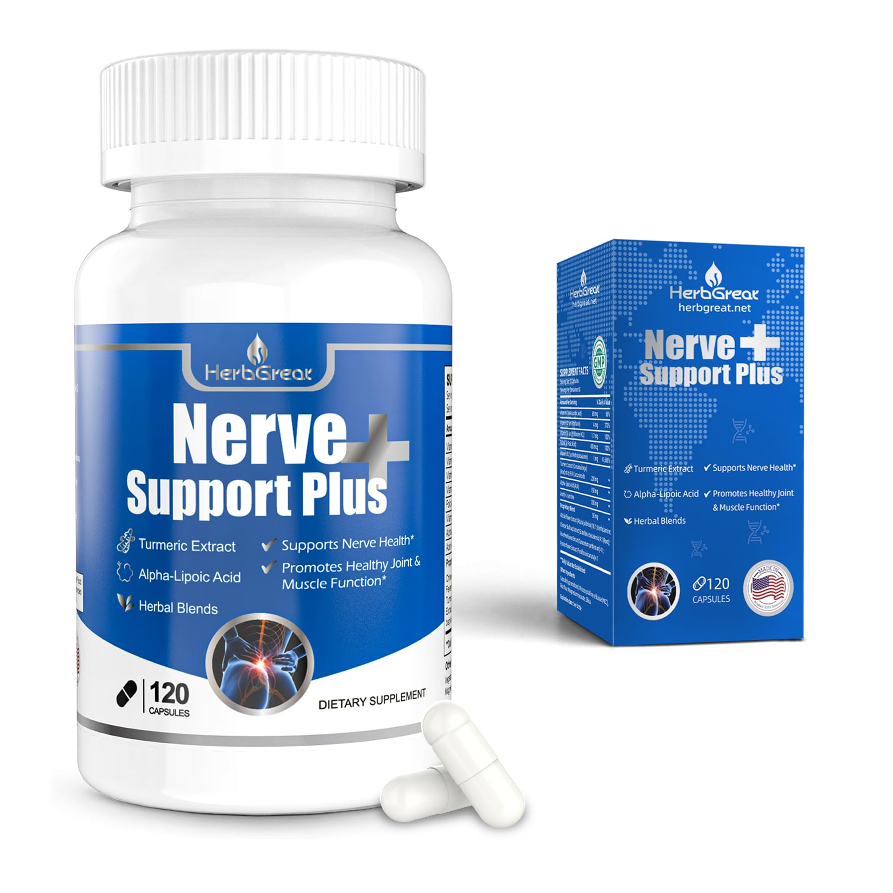 HerbGreat Nerve Support Plus Capsule, 120 Capsules