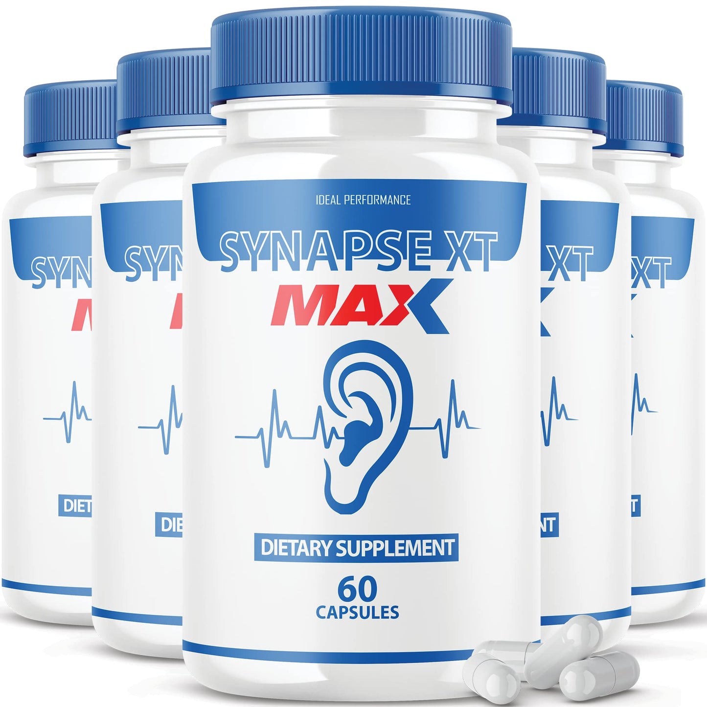 IDEAL PERFORMANCE Synapse XT Max Tinnitus Supplement Pro Premium Relief Pills, 300 Capsules