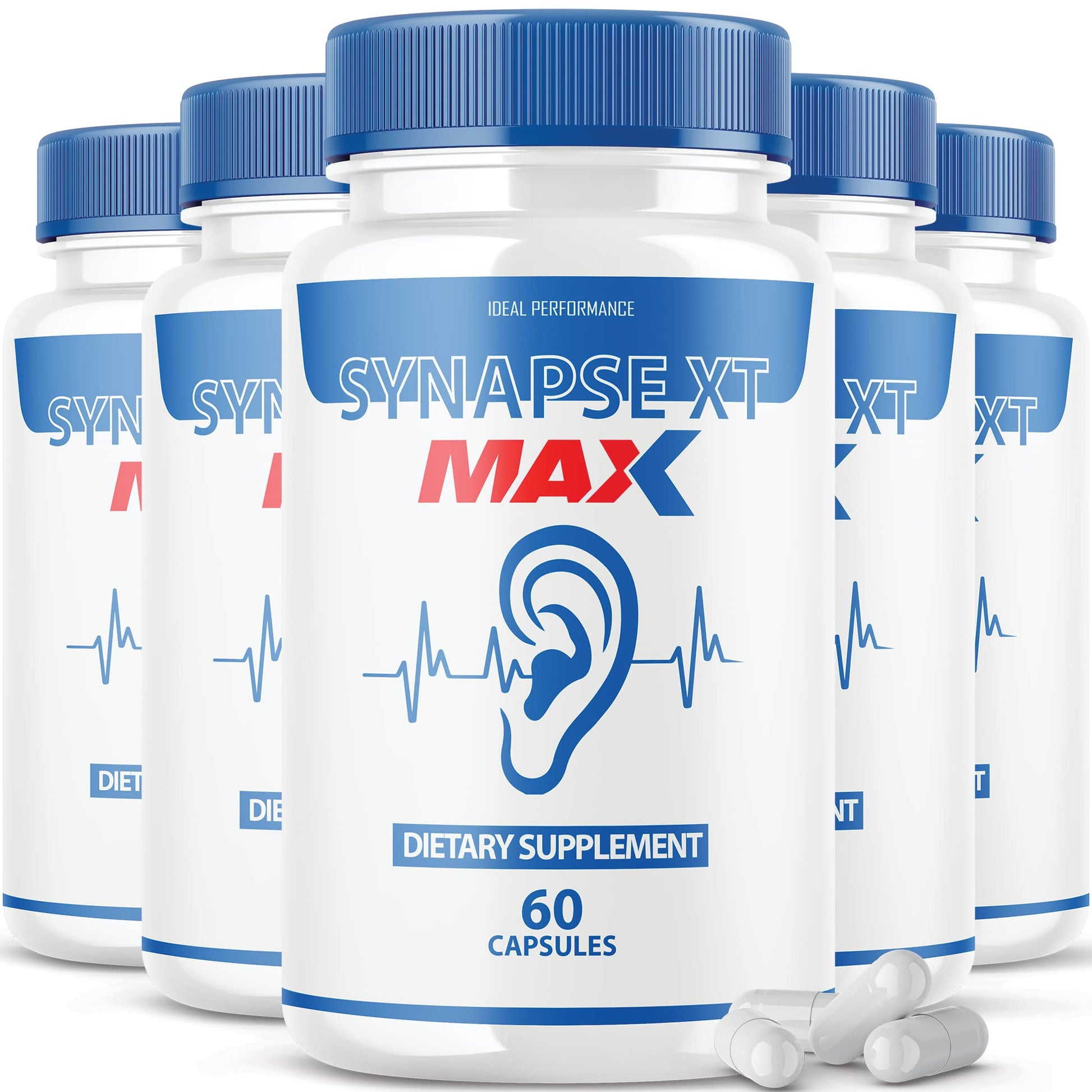 IDEAL PERFORMANCE Synapse XT Max Tinnitus Supplement Pro Premium Relief Pills, 300 Capsules