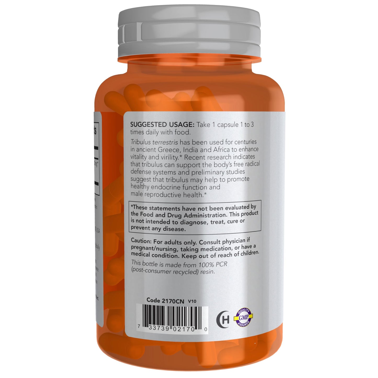 NOW Foods Tribulus (Tribulus terrestris) 500 mg Veg Capsules, 100 Count