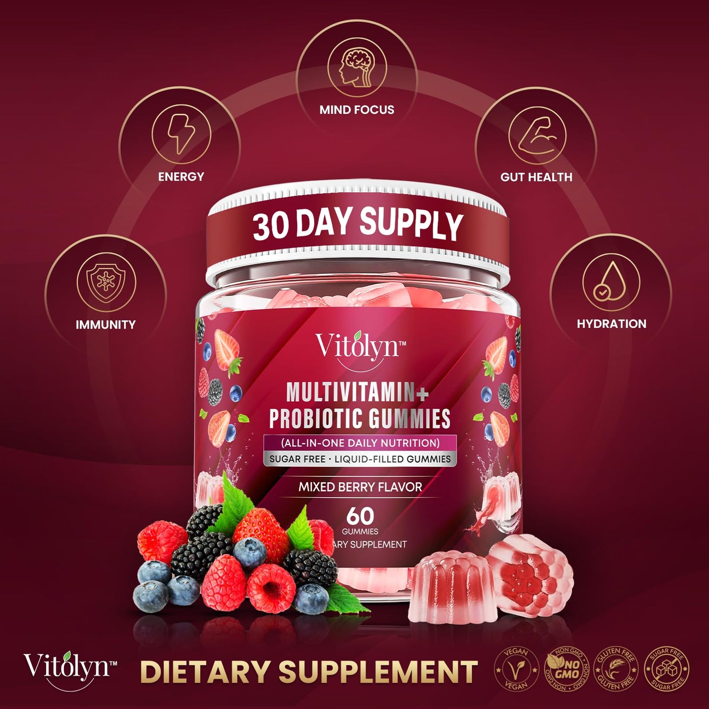 Vitolyn Methylated Multivitamin Gummies, 60 Count