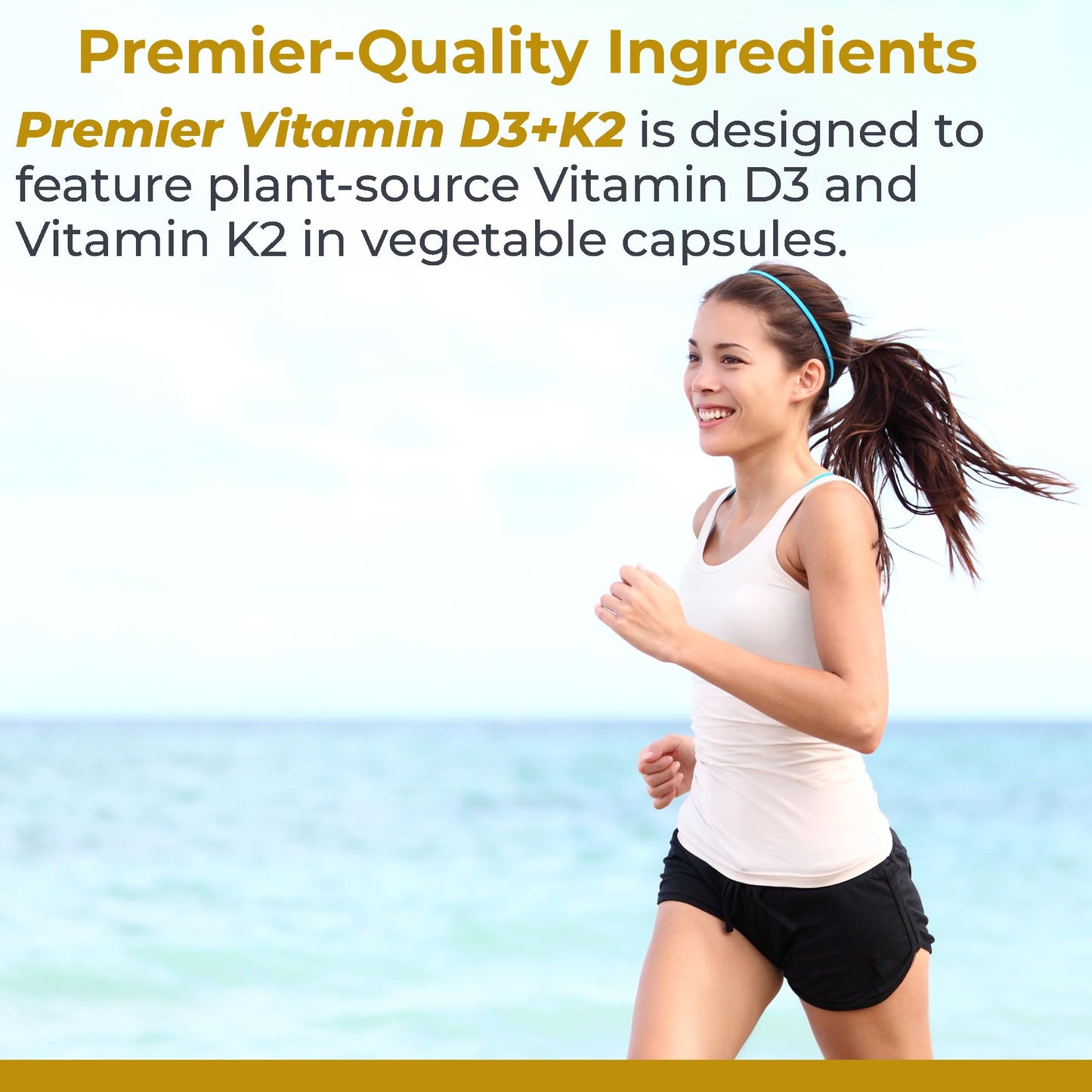 Premier Research Labs Vitamin D3 + K2 Capsules, 30 Count
