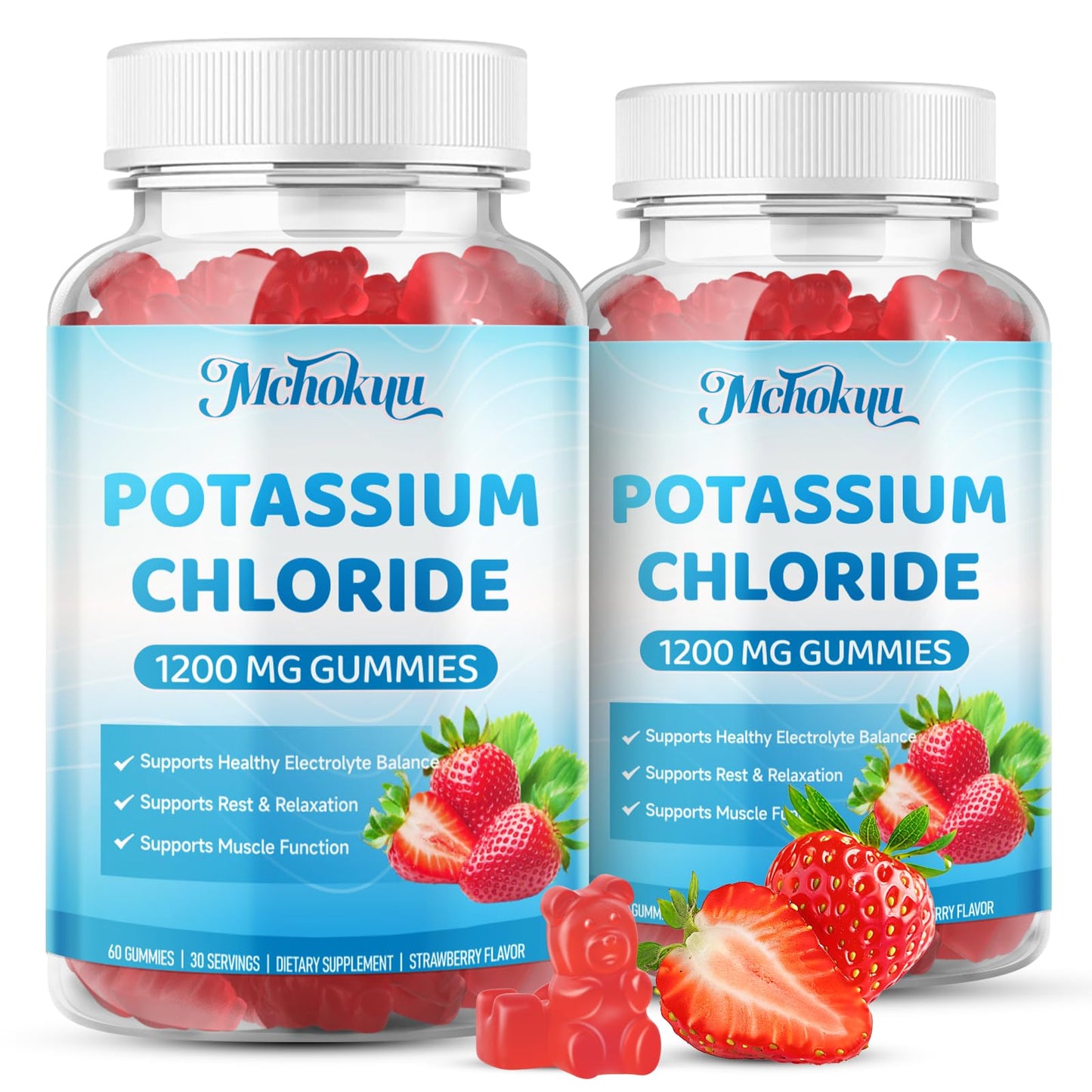 Mchokuu Potassium Chloride Gummies 1200mg, 120 Count