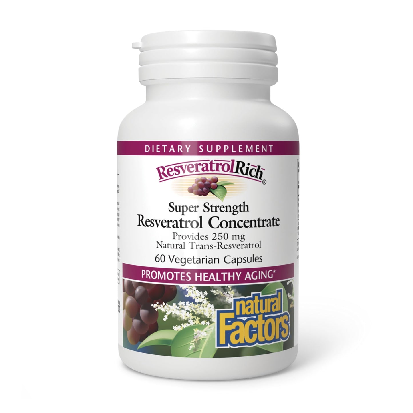 Natural Factors ResveratrolRich Super Strength Resveratrol Concentrate, Capsule, 60 Count