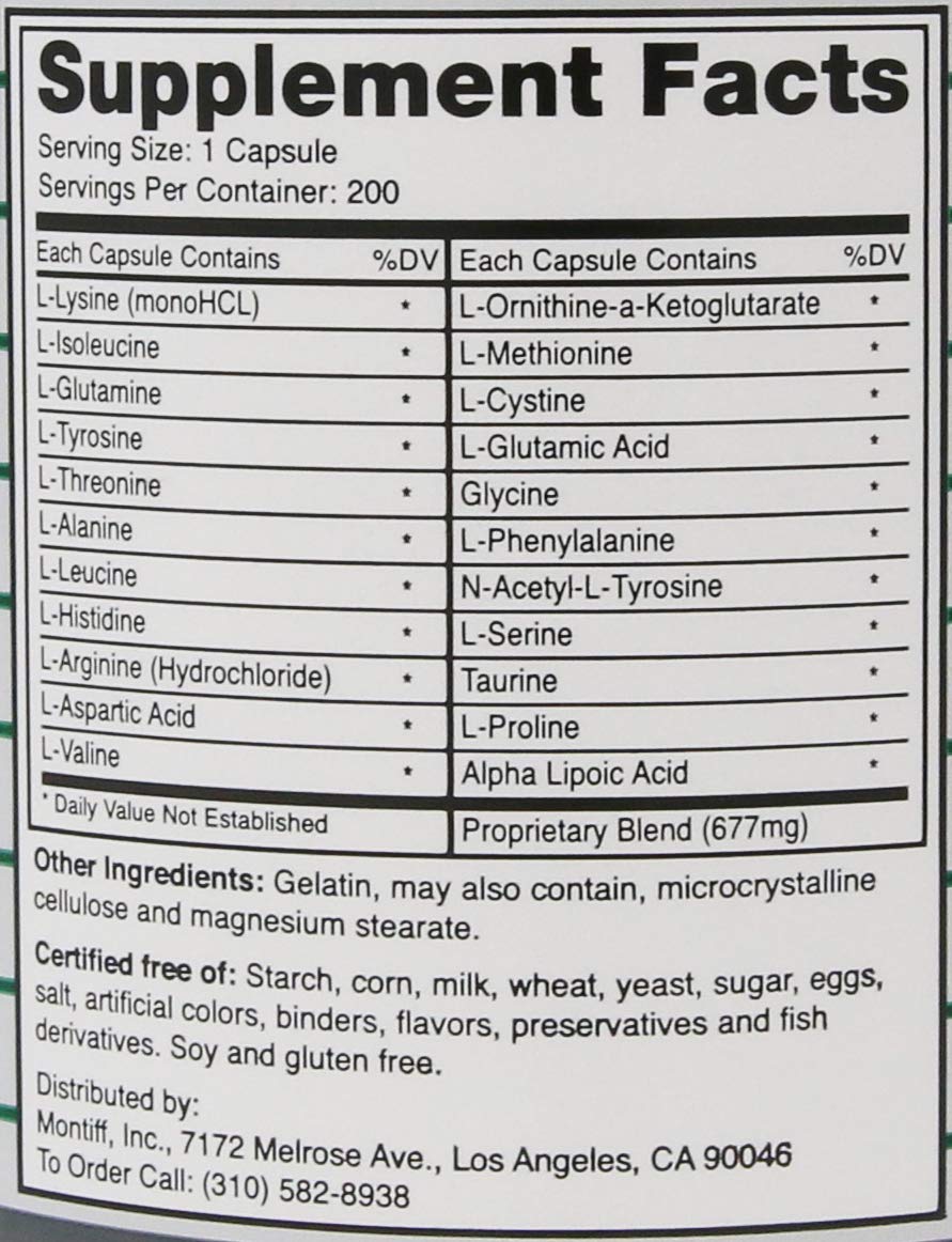 Montiff All Basic 677 mg Capsules, 200 Capsules