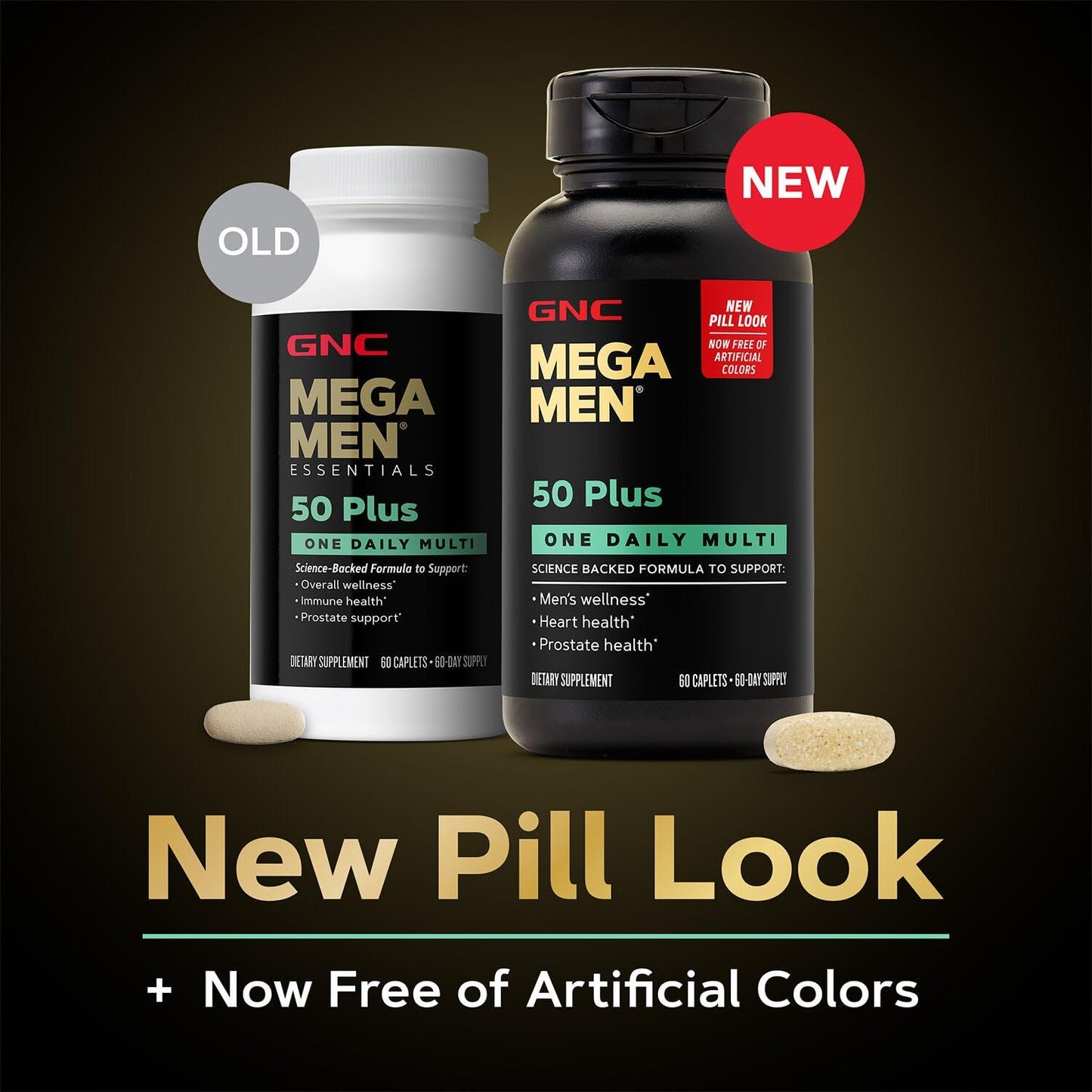 GNC Mega Men One Daily 50 Plus Caplets, 60 Count