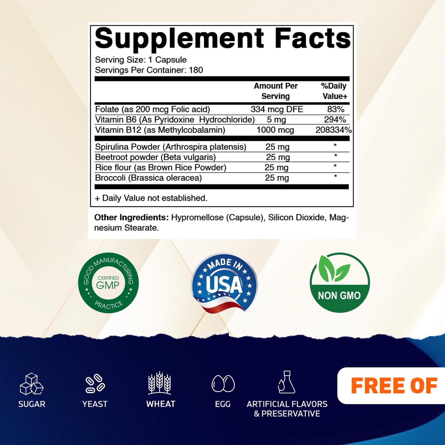 Vitamatic Vegan B12 1000 mcg Capsule, 180 Count