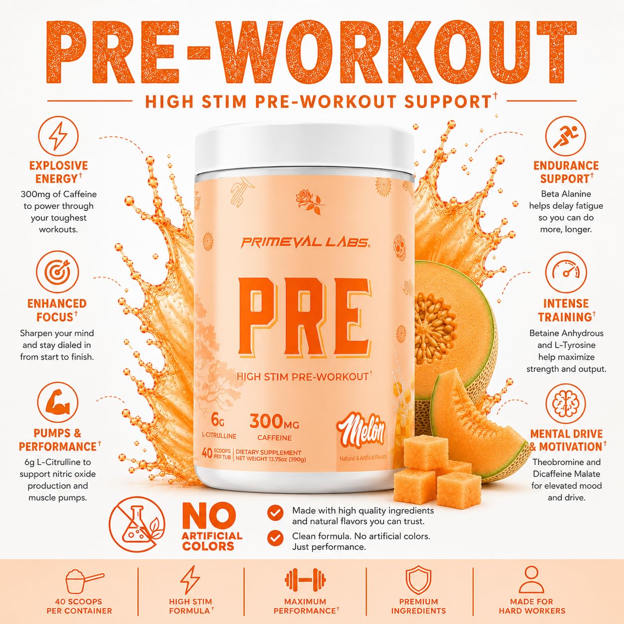Primeval Labs PRE High-Stim Pre Workout Powder 14.18 Ounce