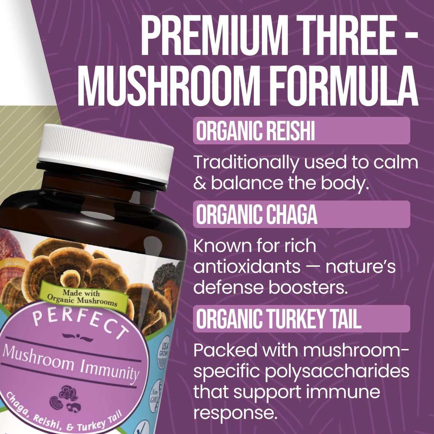 Perfect Supplements Mushroom Immunity Capsule, 1 Count