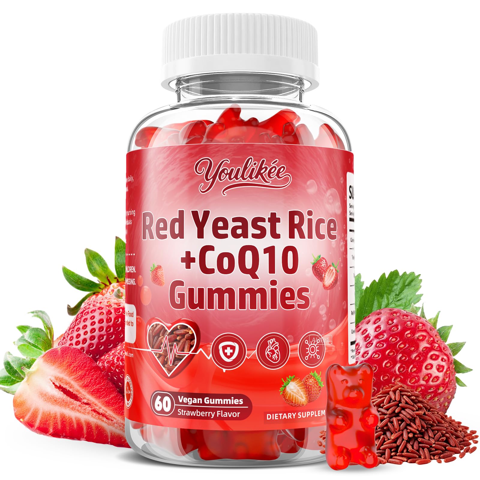 Youlikee Red Yeast Rice Gummies 60 Count