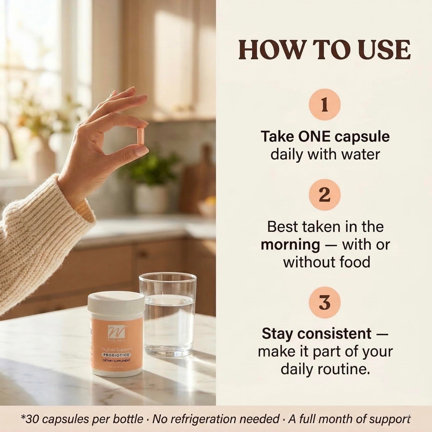 W For Her Vaginal Probiotics for Women Capsules 30